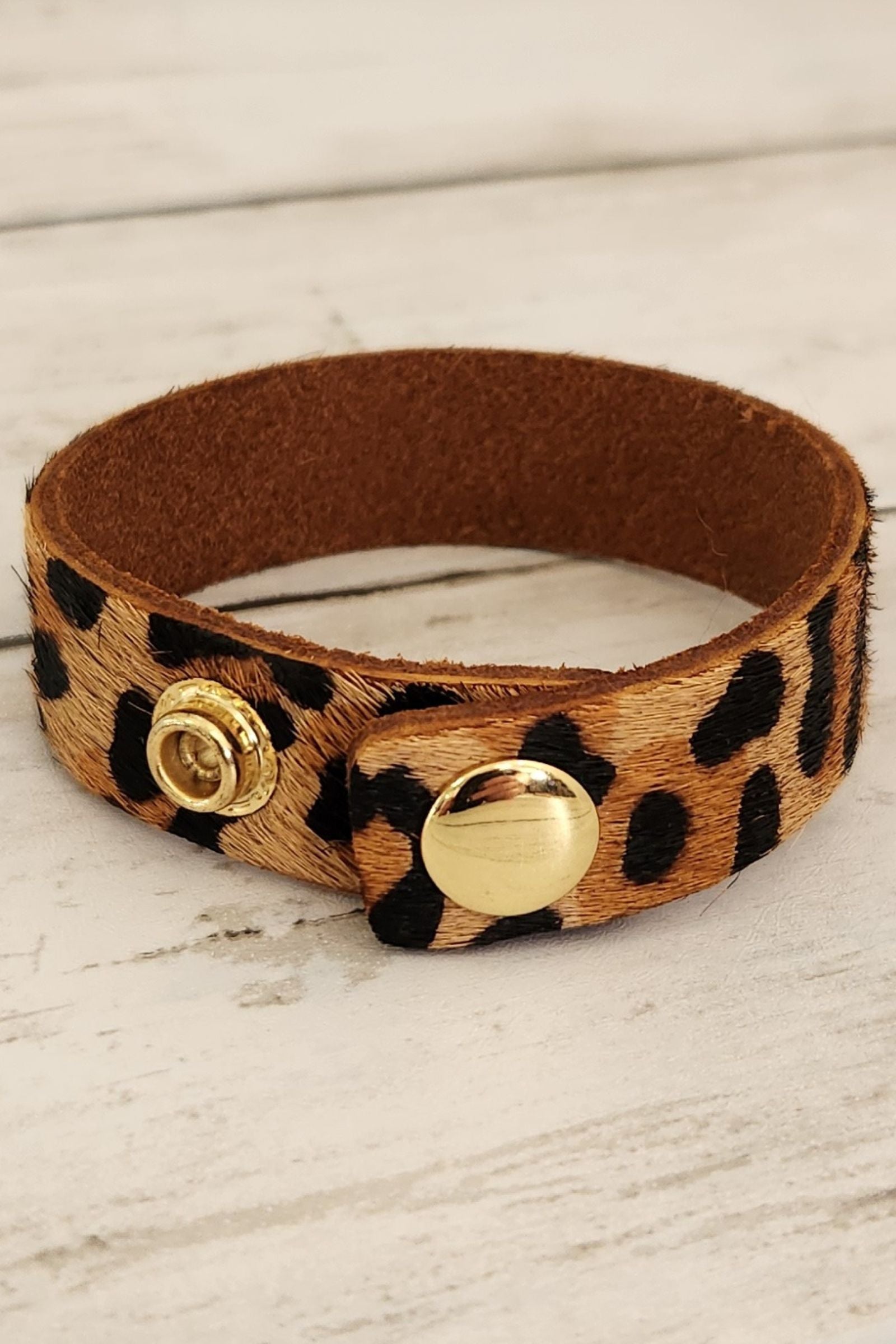 Leopard Print Leather Bracelet