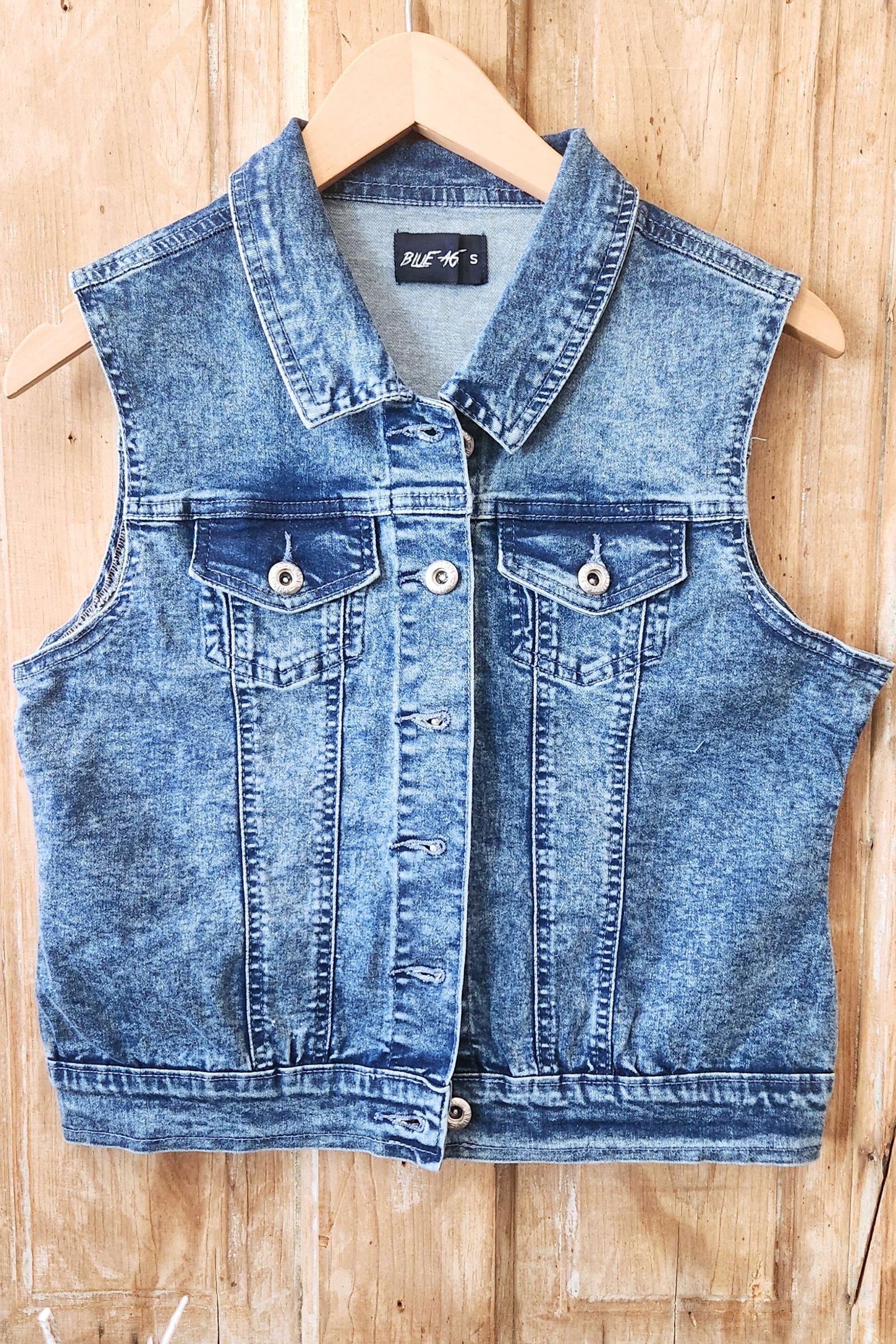 Classic Blue Denim Jacket Vest