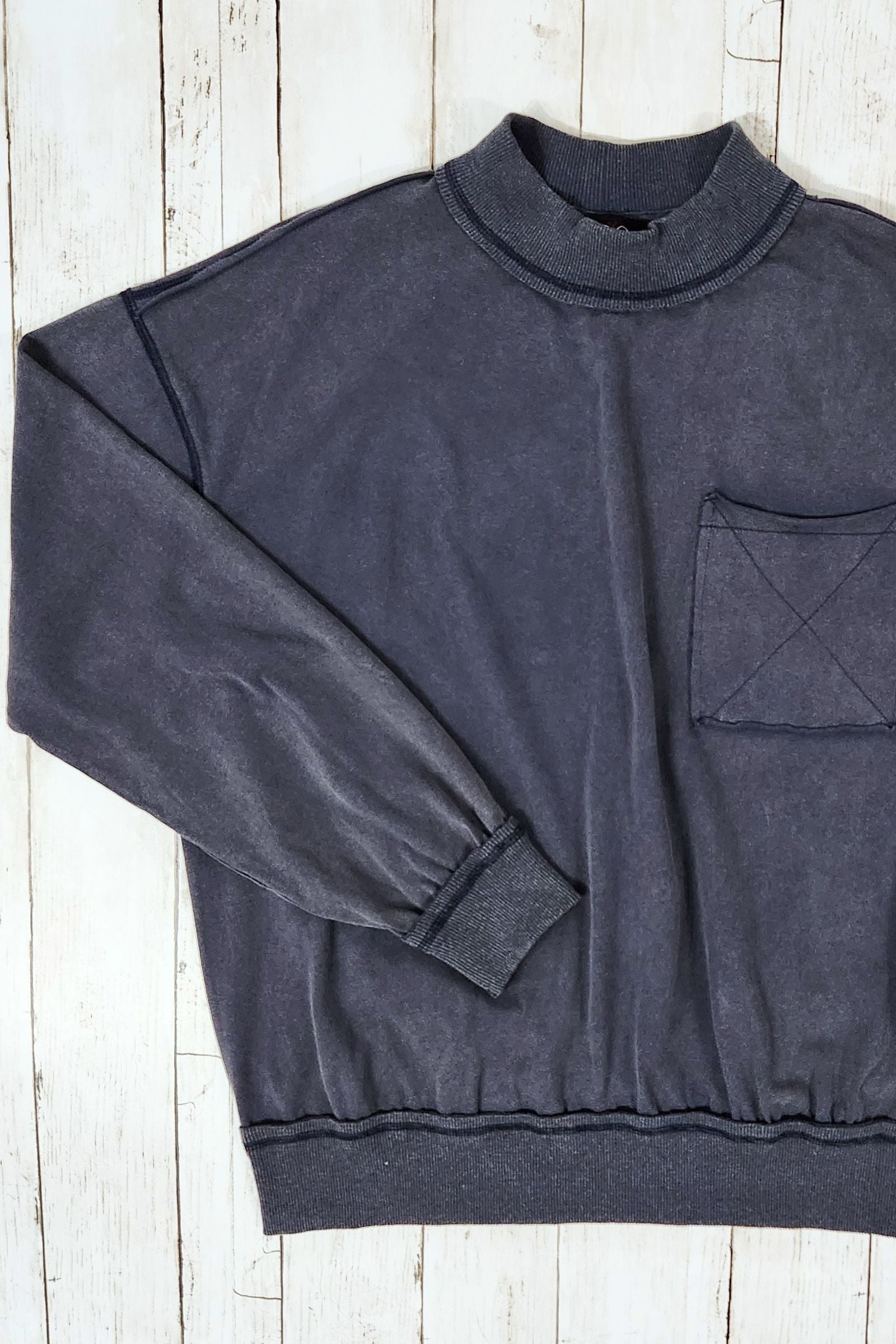 Slate Gray Mineral Wash Sweatshirt