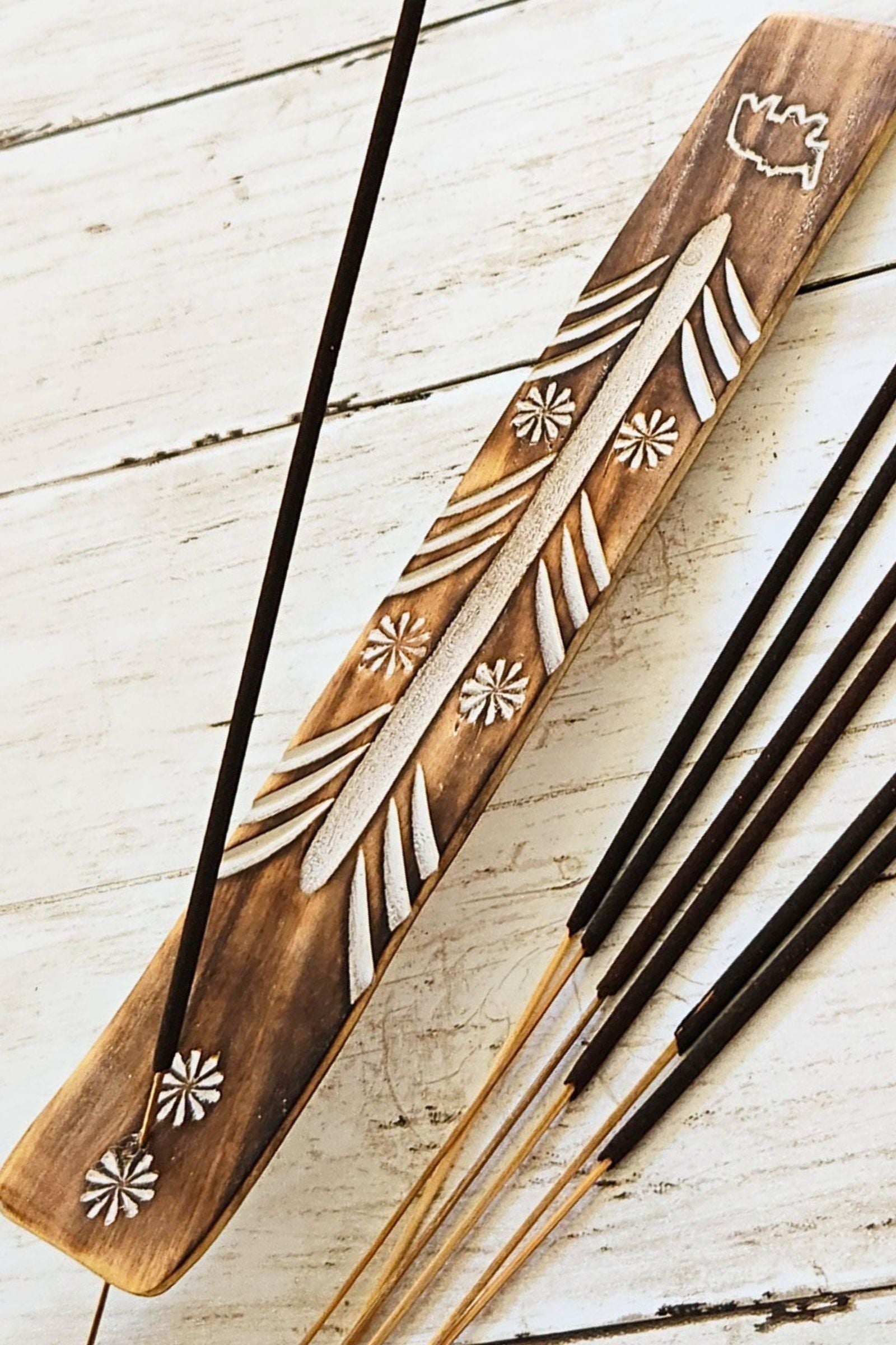 Mango Wood Incense Holder - Natural