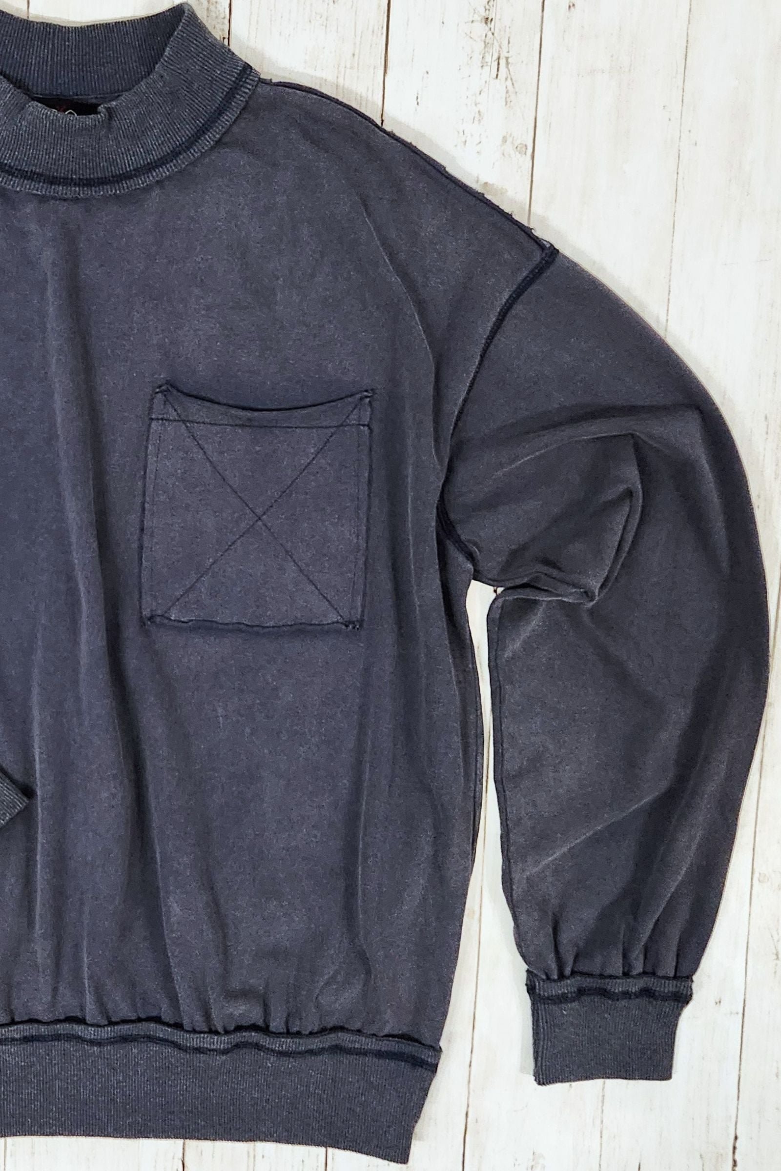 Slate Gray Mineral Wash Sweatshirt