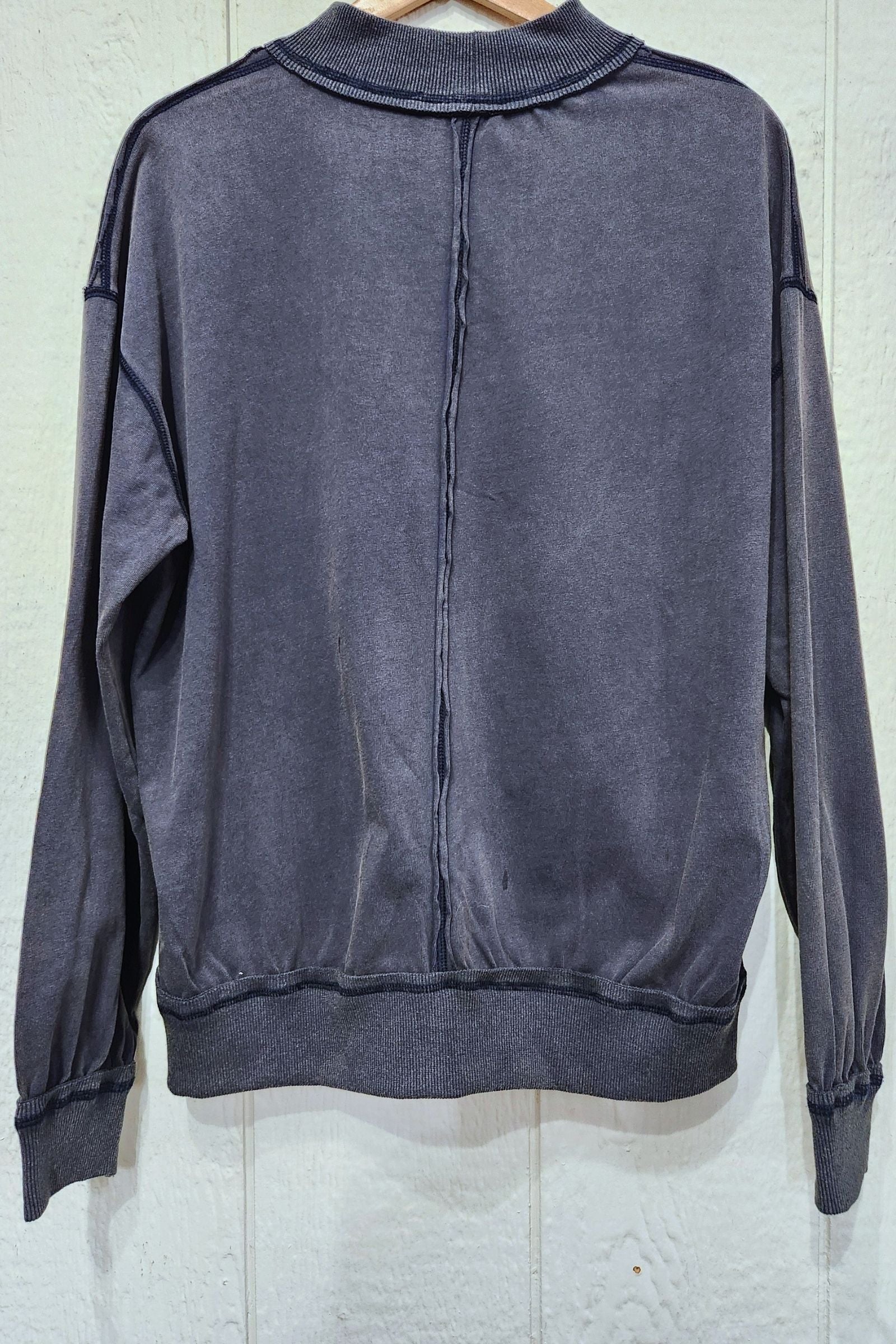 Slate Gray Mineral Wash Sweatshirt