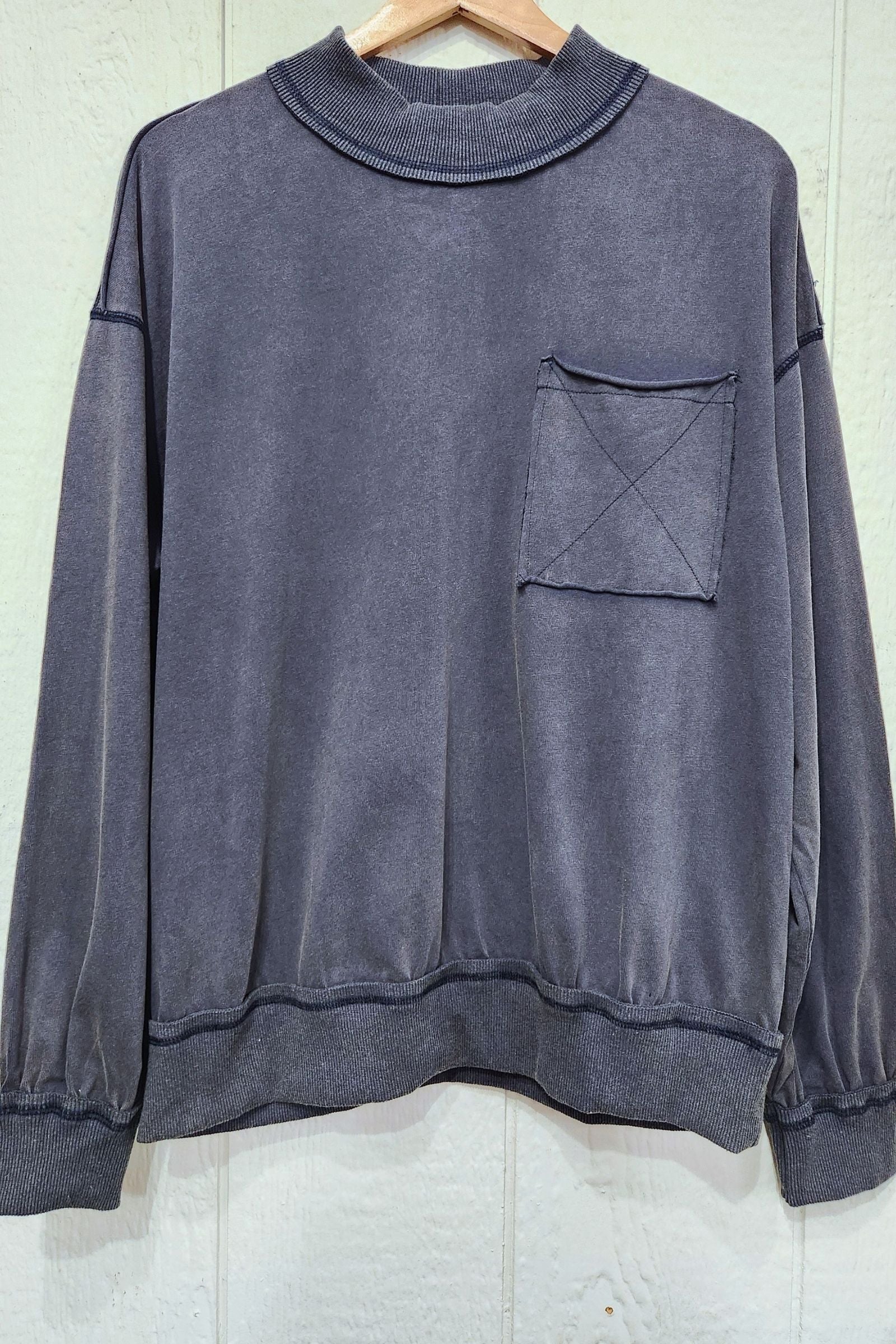 Slate Gray Mineral Wash Sweatshirt