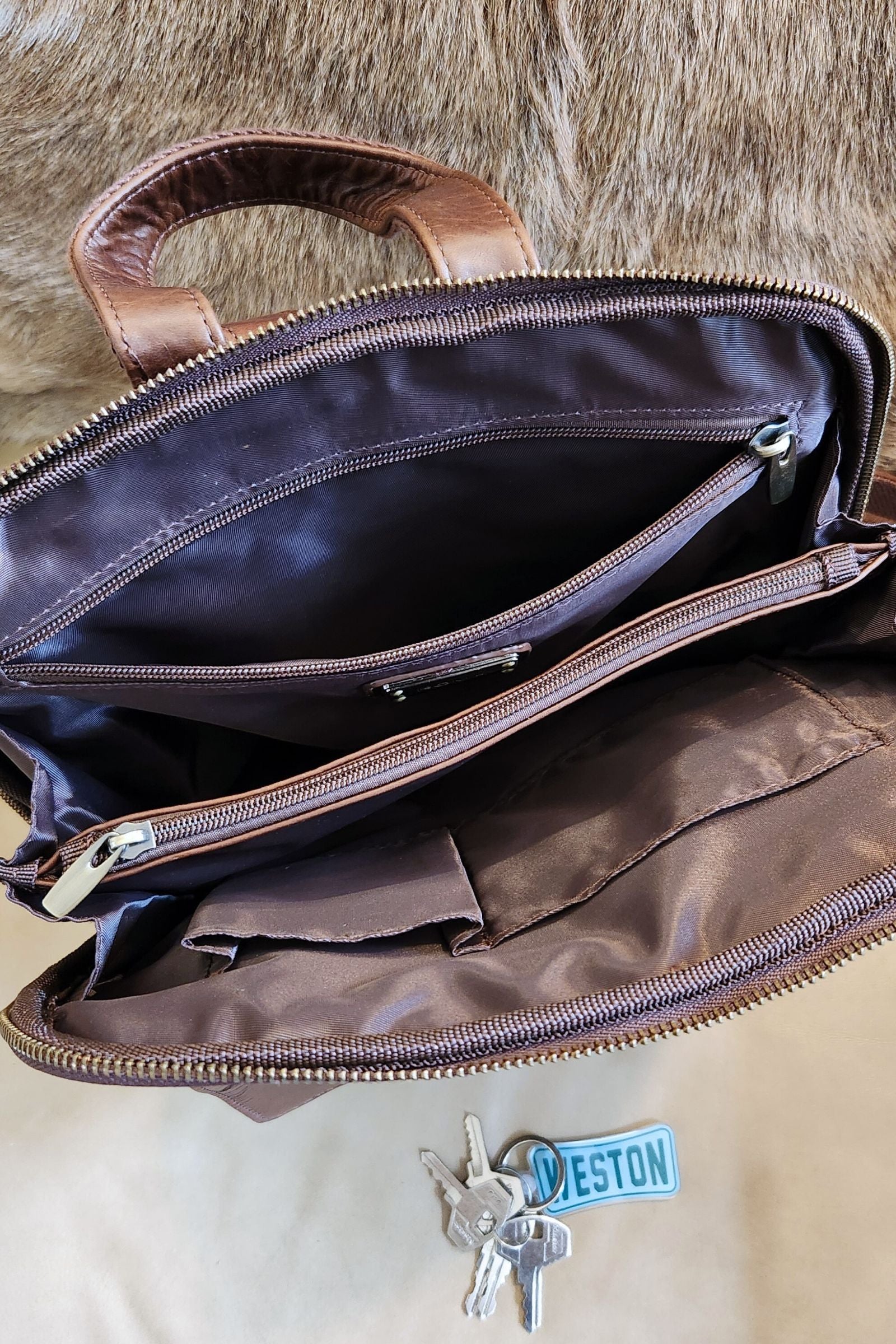 Wax Oil Cowhide Leather Backpack Bag