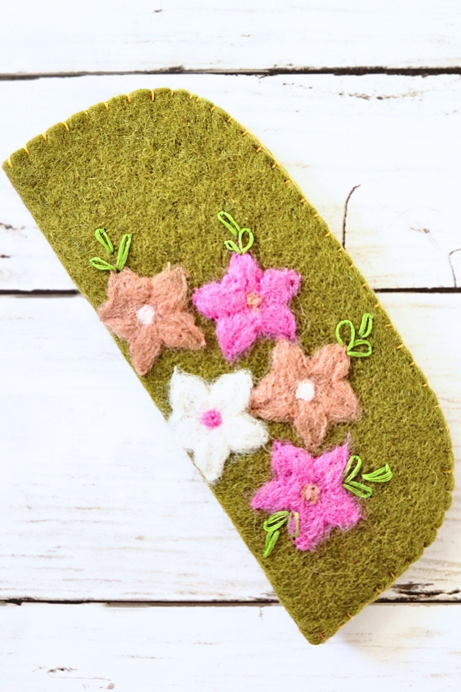 Moss Felted Glass Case