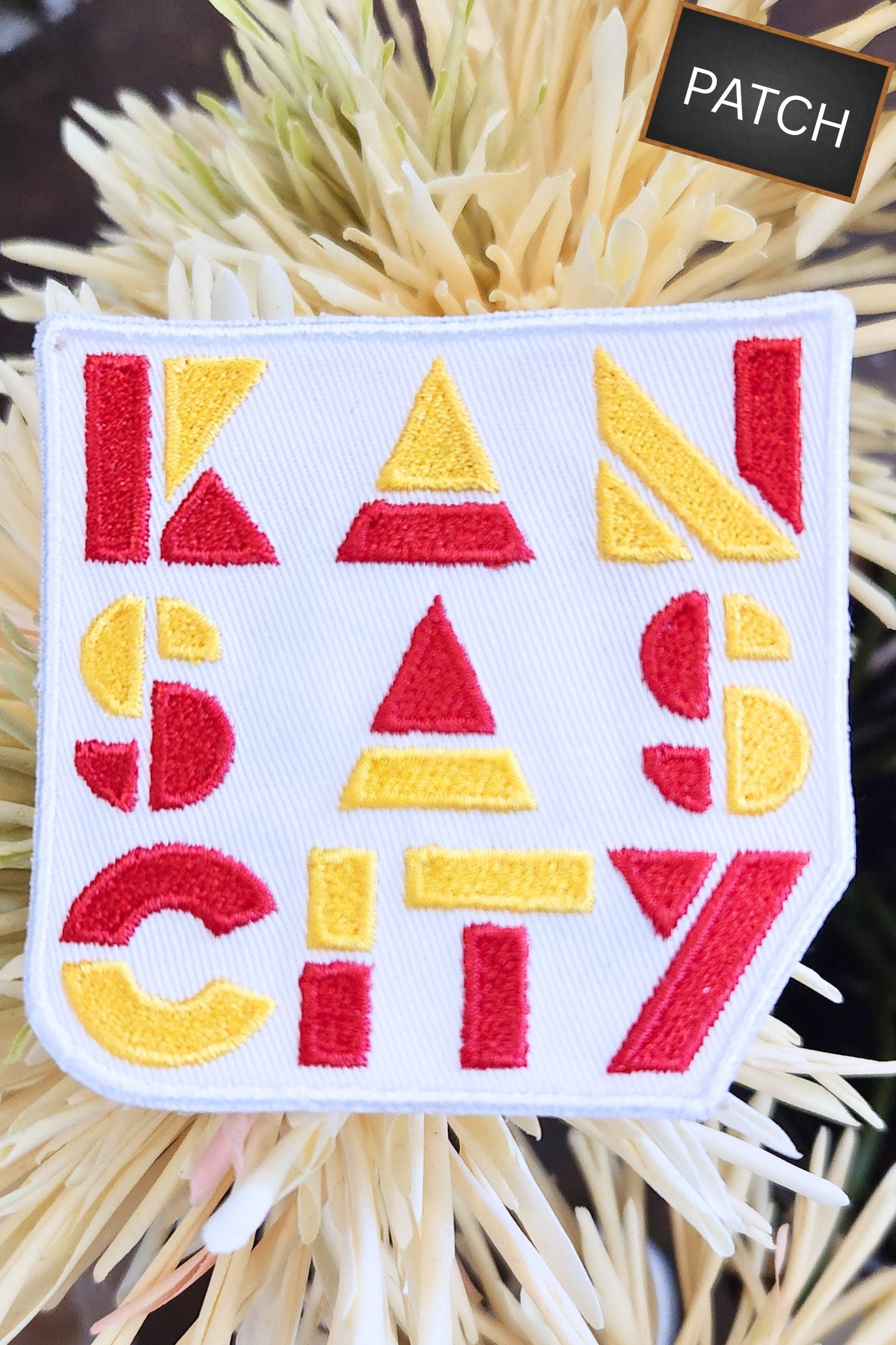 KC Red & Gold Block Embroidered Patch