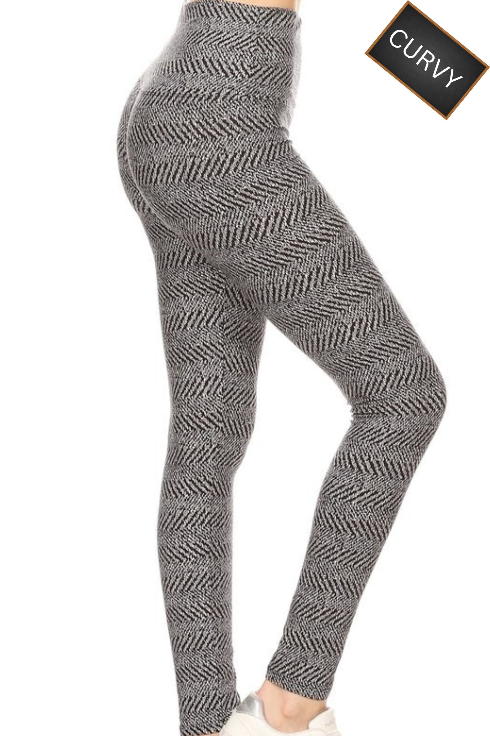 CURVY Tweed Print Yoga Leggings