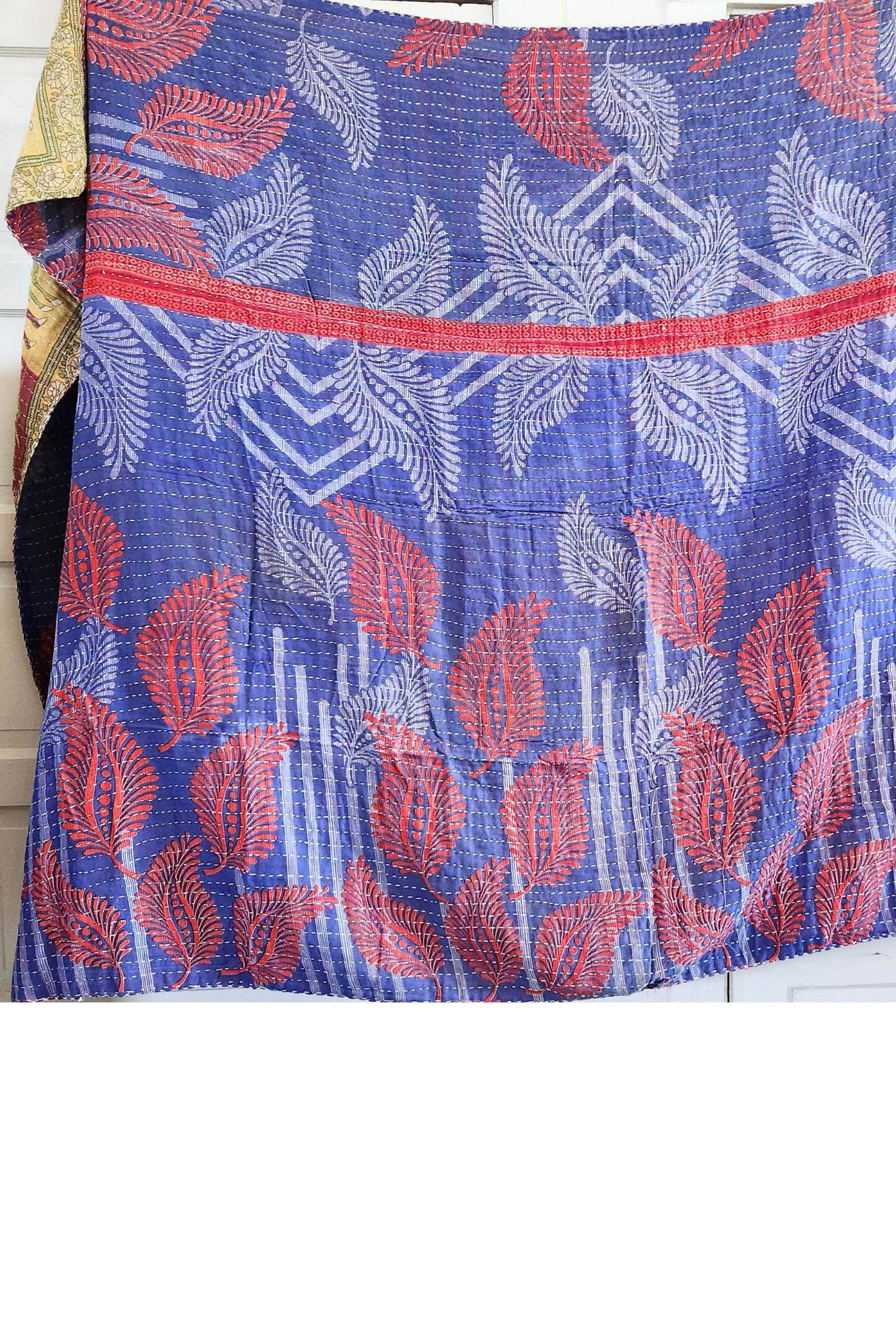 Kantha Sari Throw Blanket #1619