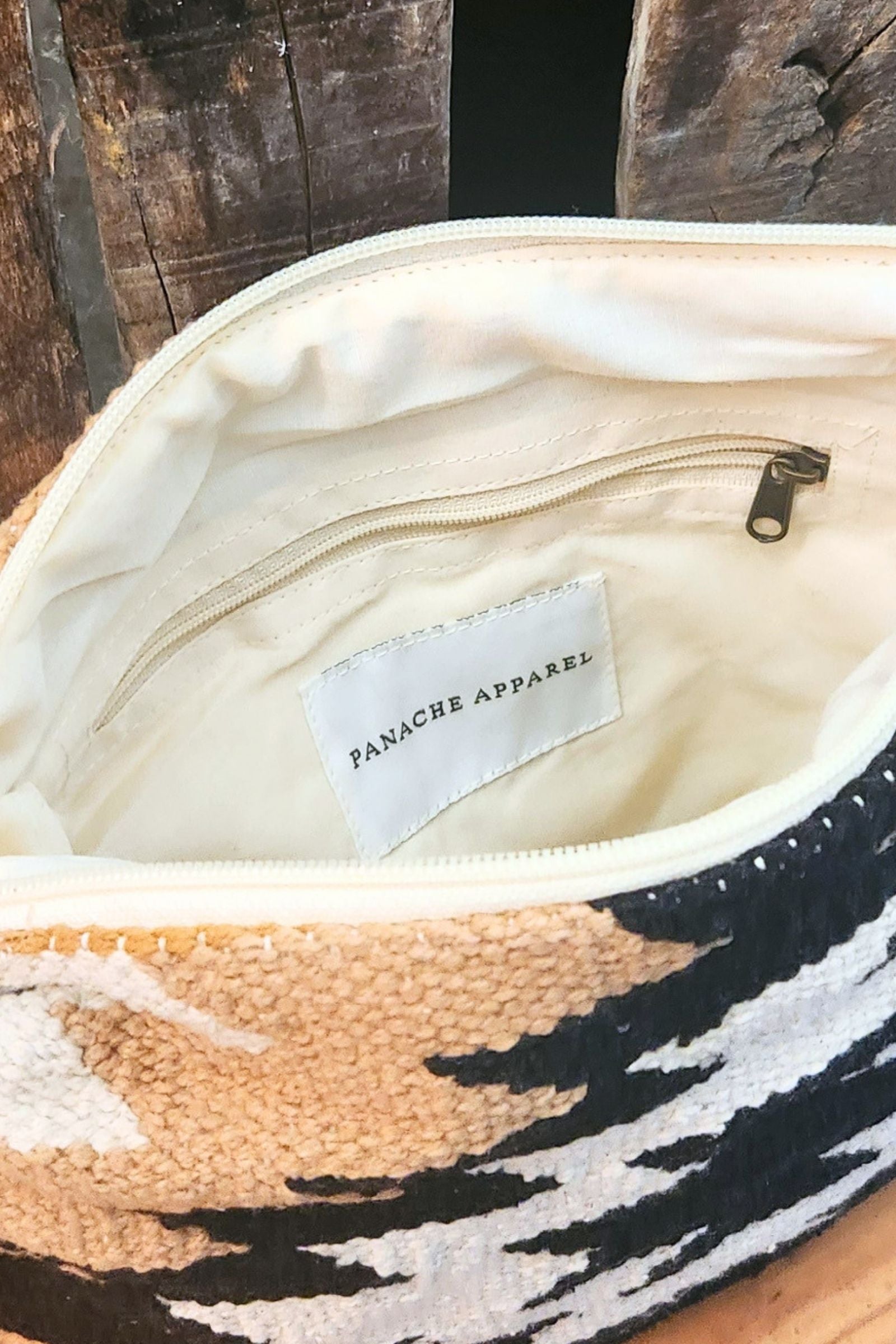 Cream & Black & Tan Western Crossbody Bag
