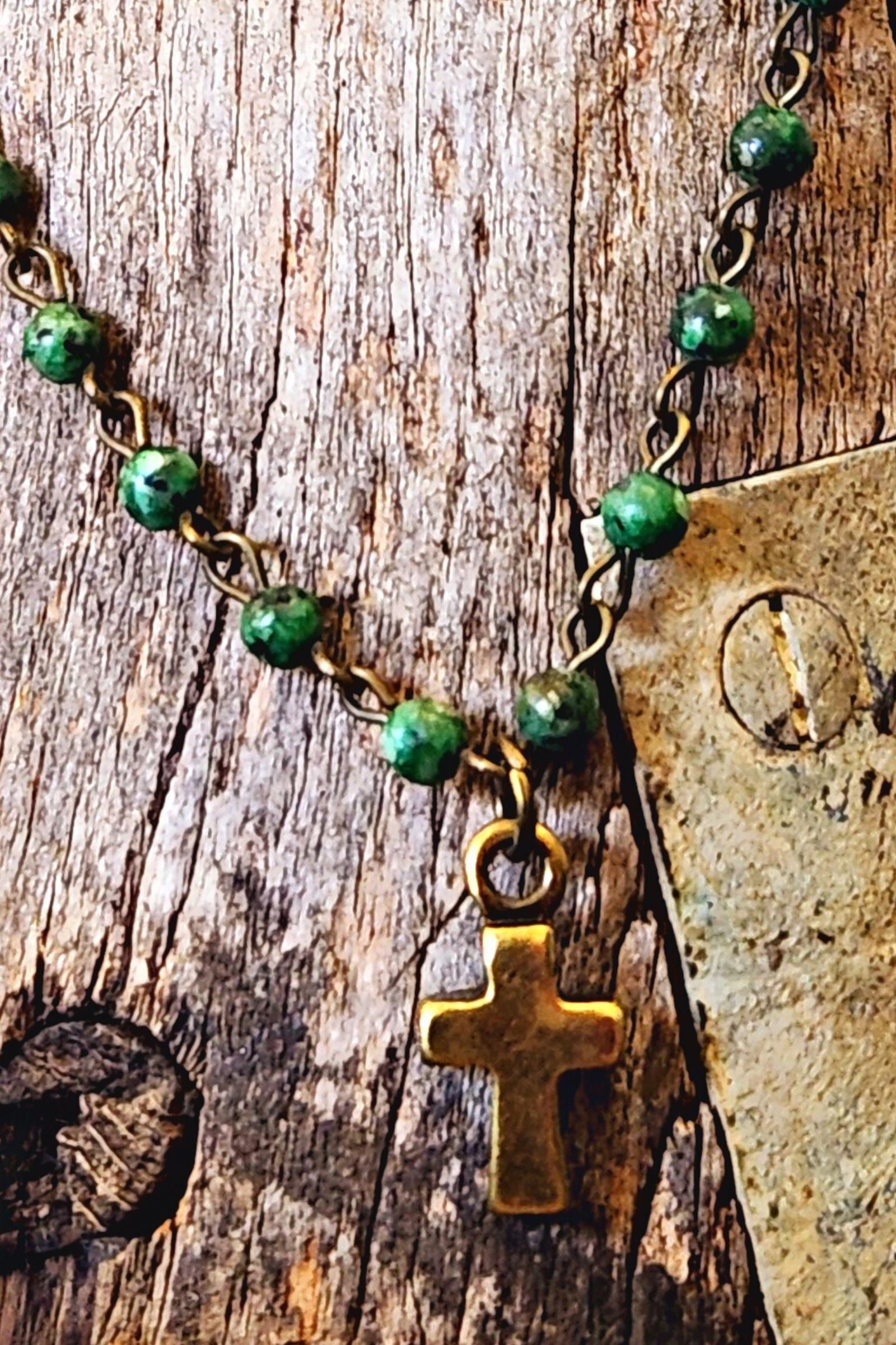 Phoebe African Turquoise Cross Necklace