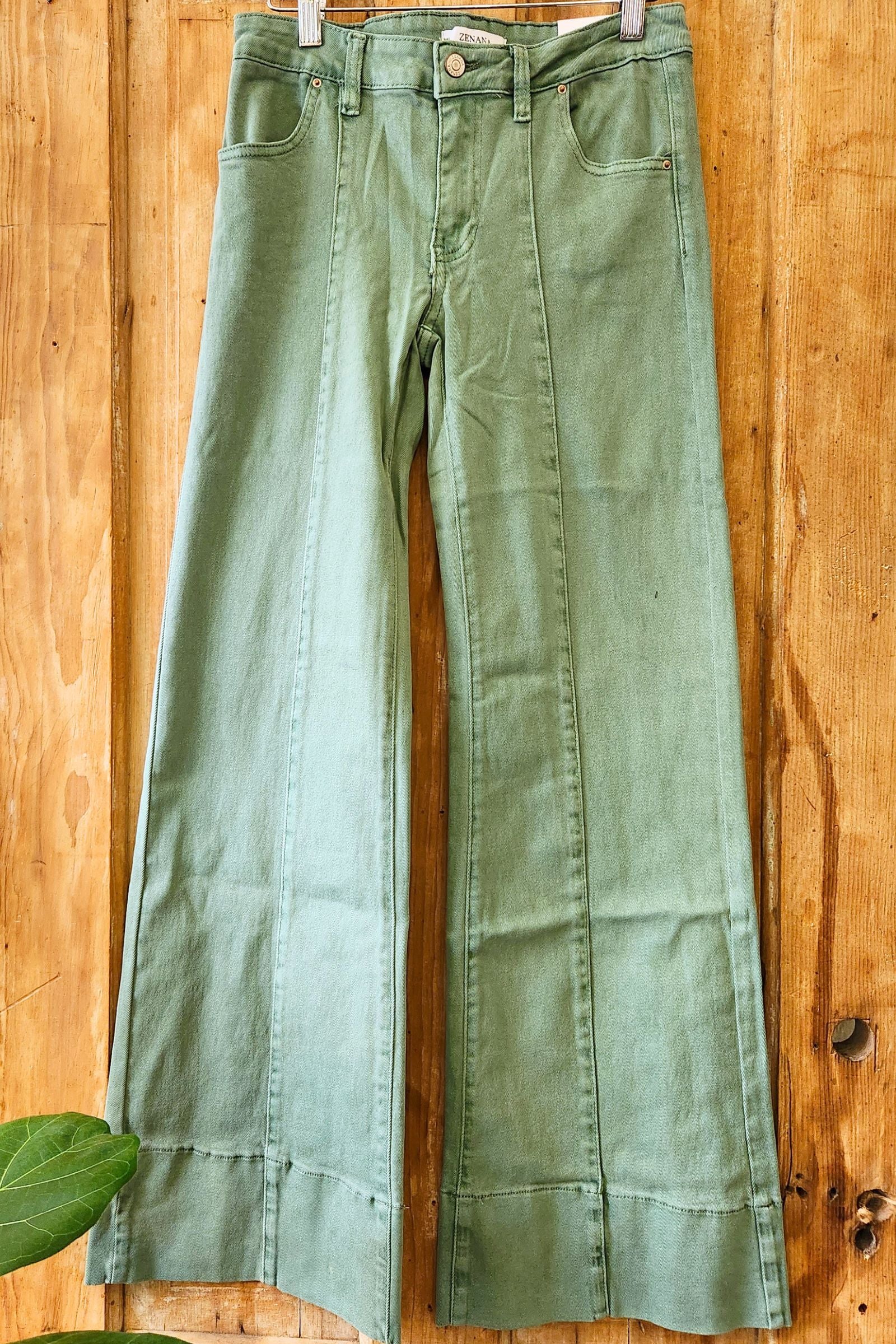 Mid-rise Light Olive Denim Jeans