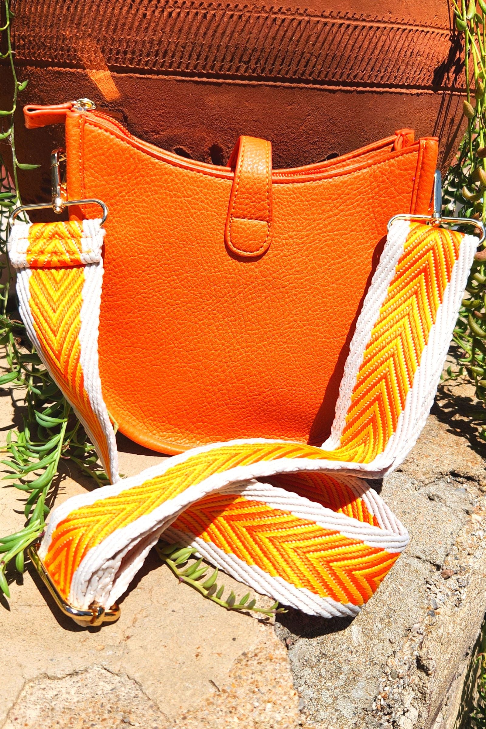 Orange Guitar Strap Crossbody Bag