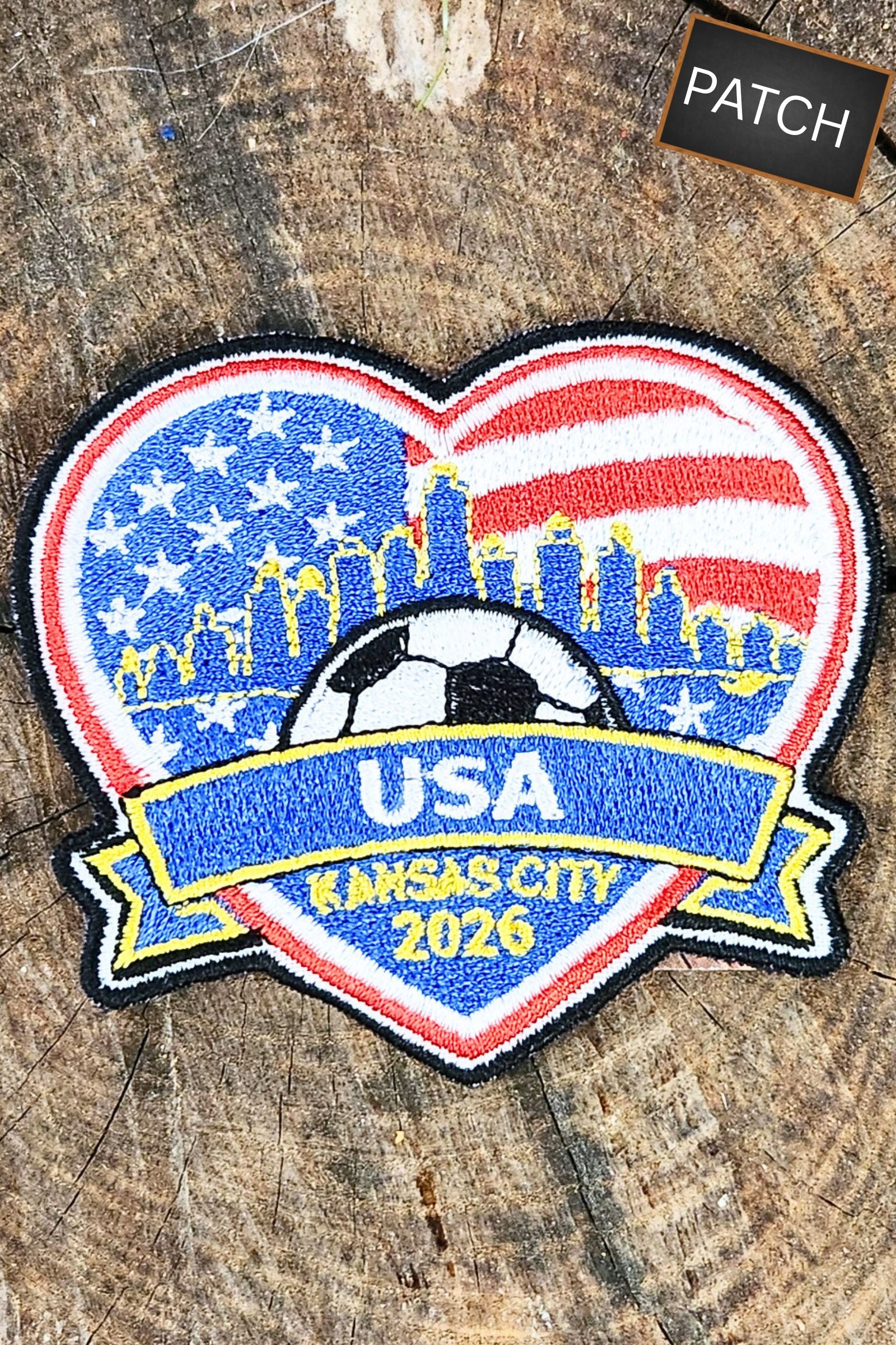 KC Heart USA Soccer 2026 Embroidered Patch