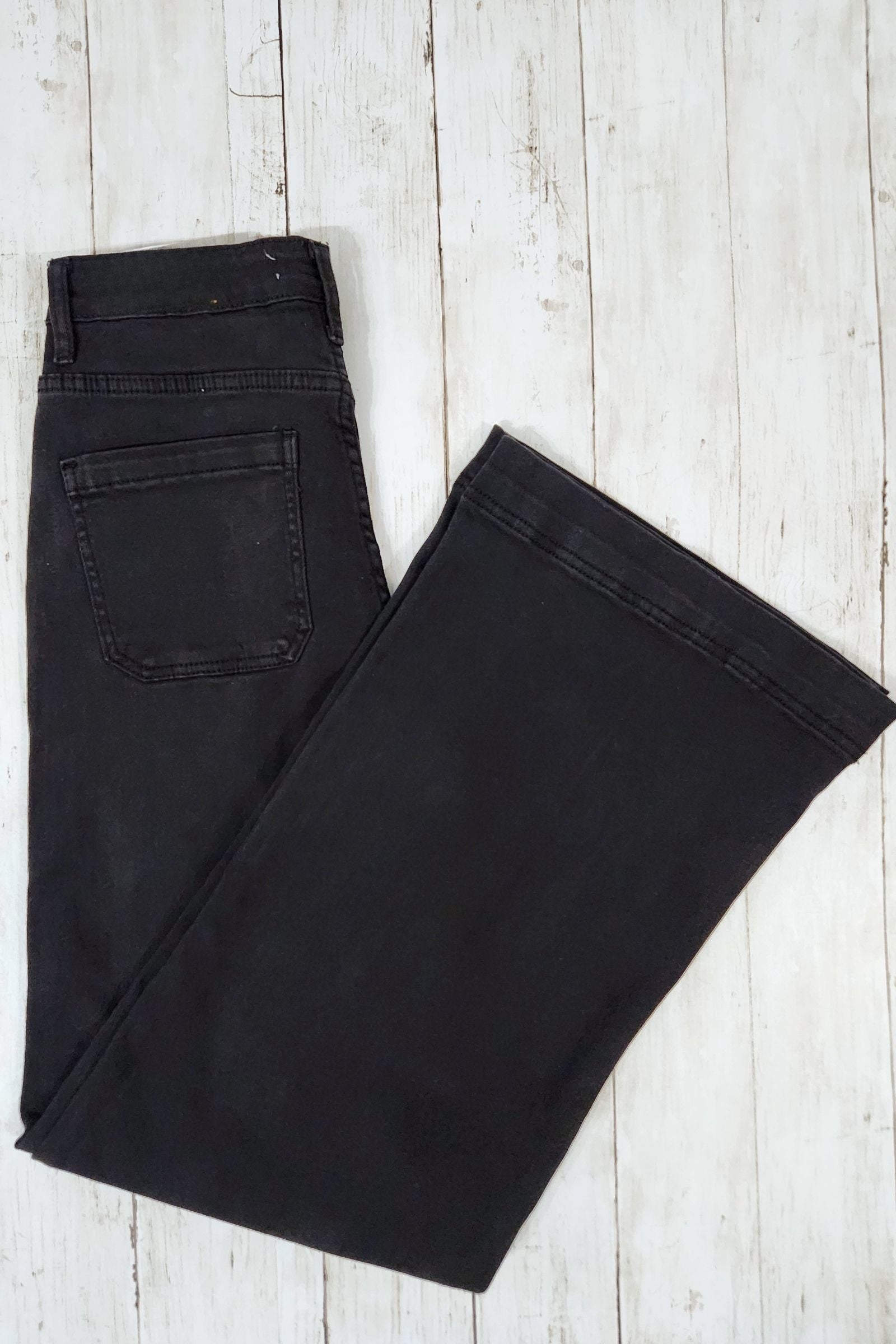 Black High Rise Pintuck Jeans