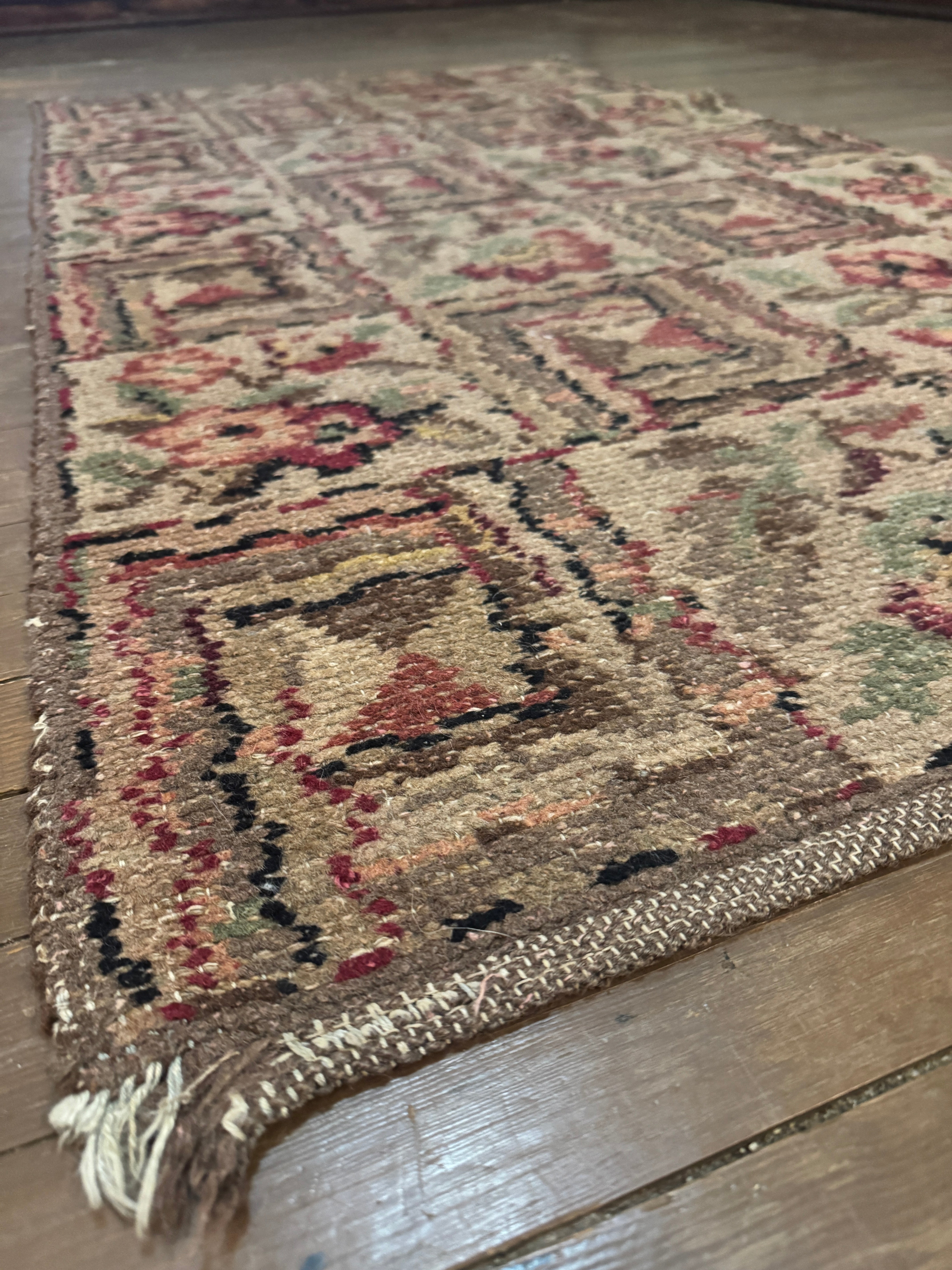 Antique Turkish Rug with Cottage Flowers - 5'5” x 2'11” (rug #007)