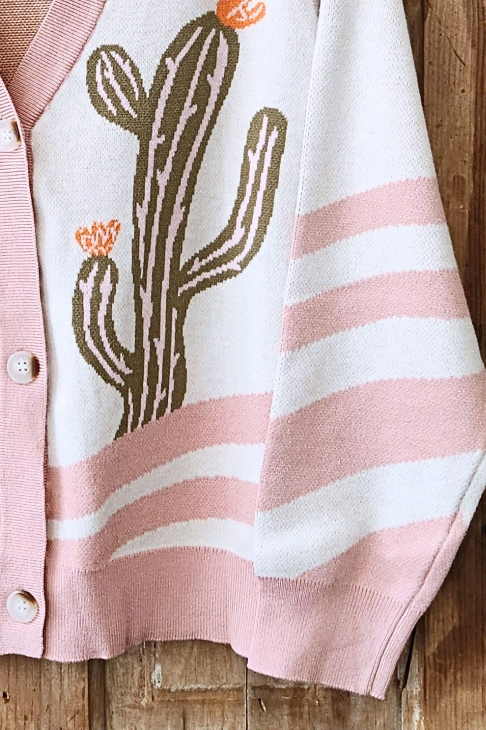 Apricot Cactus Cardigan Sweater