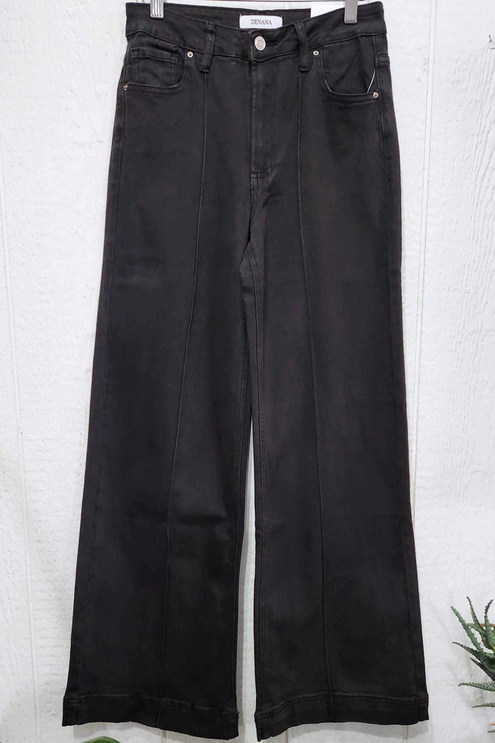 Black High Rise Pintuck Jeans