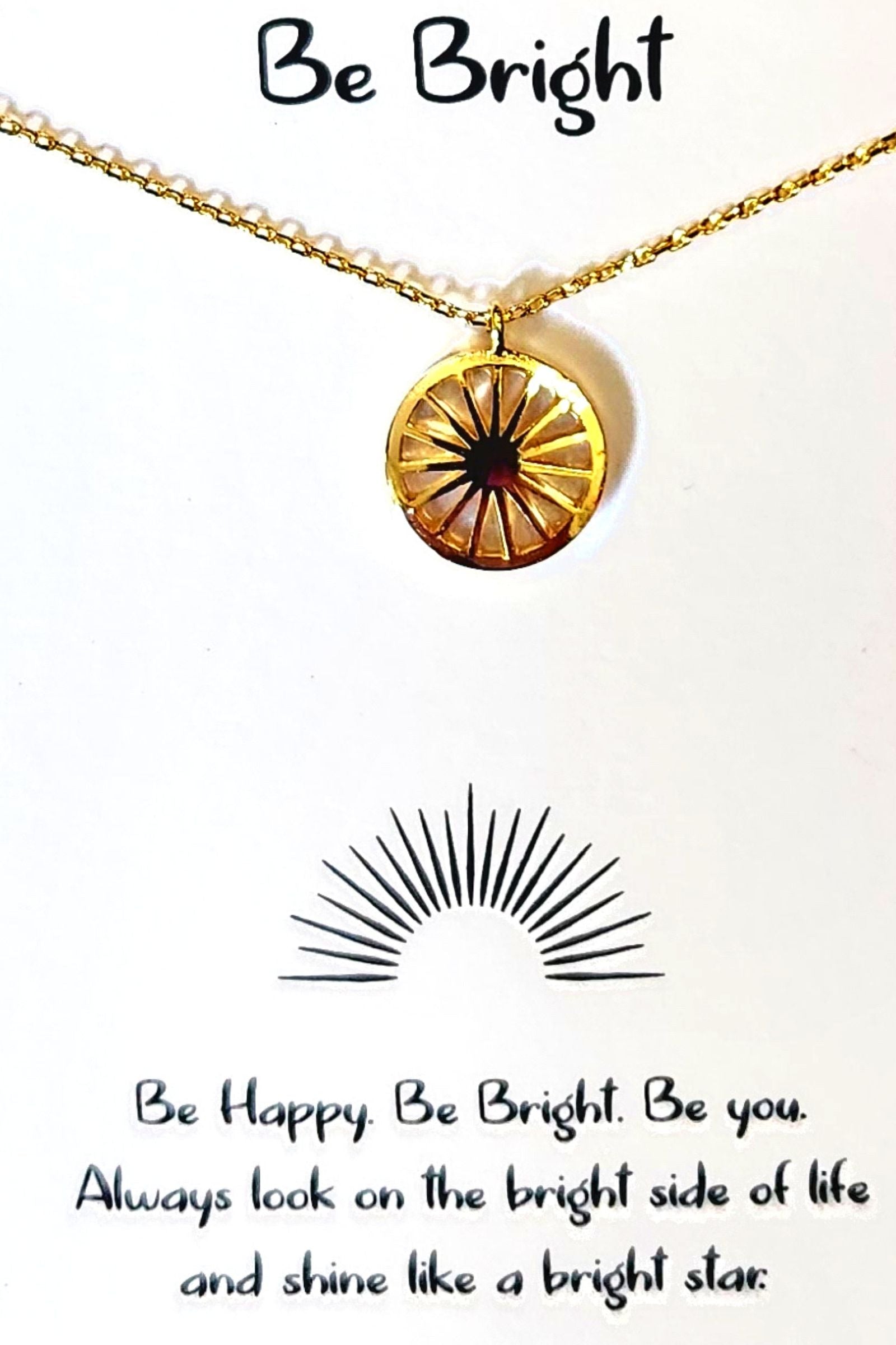 Be Bright Circle Sun Pendant Necklace