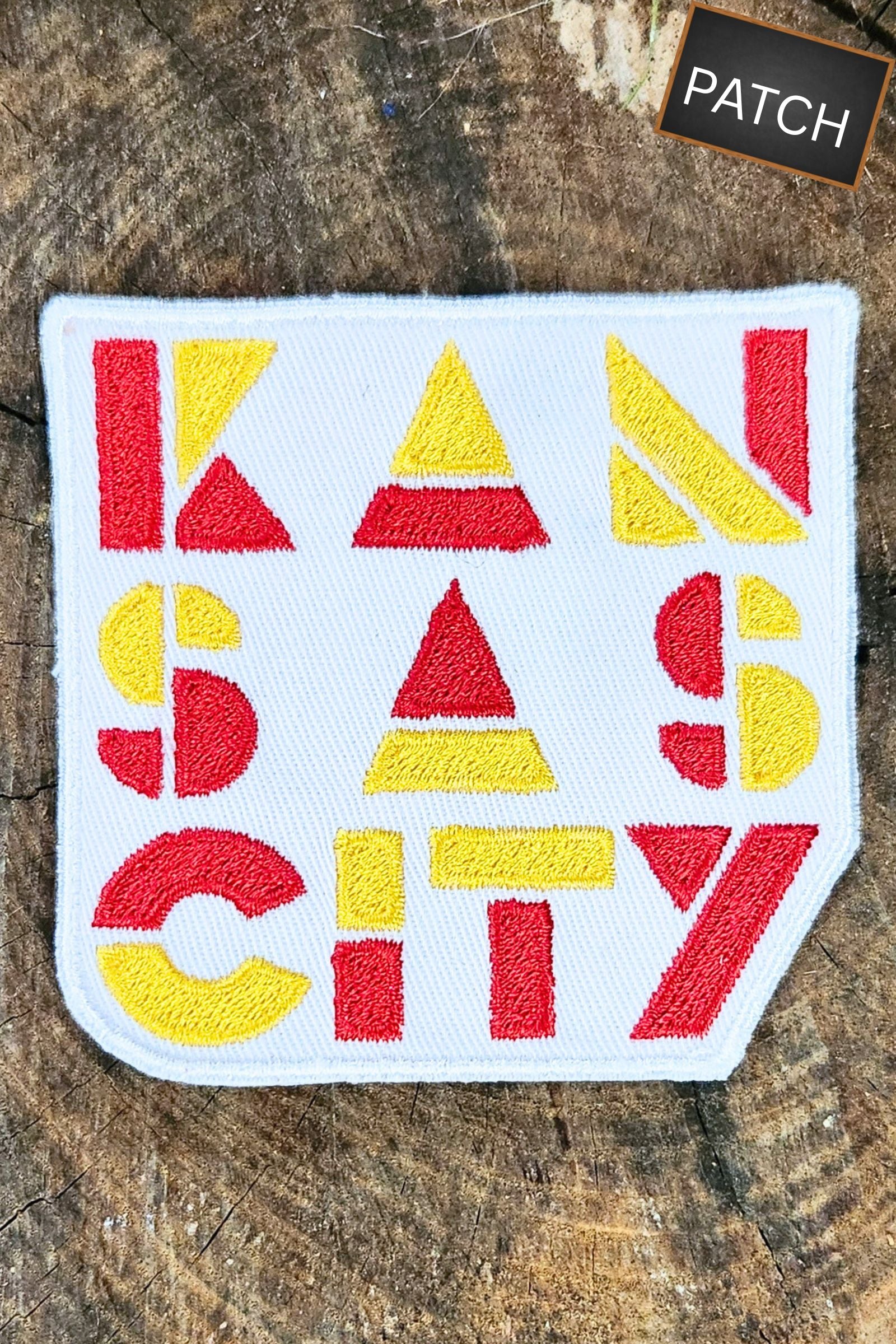 KC Red & Gold Block Embroidered Patch