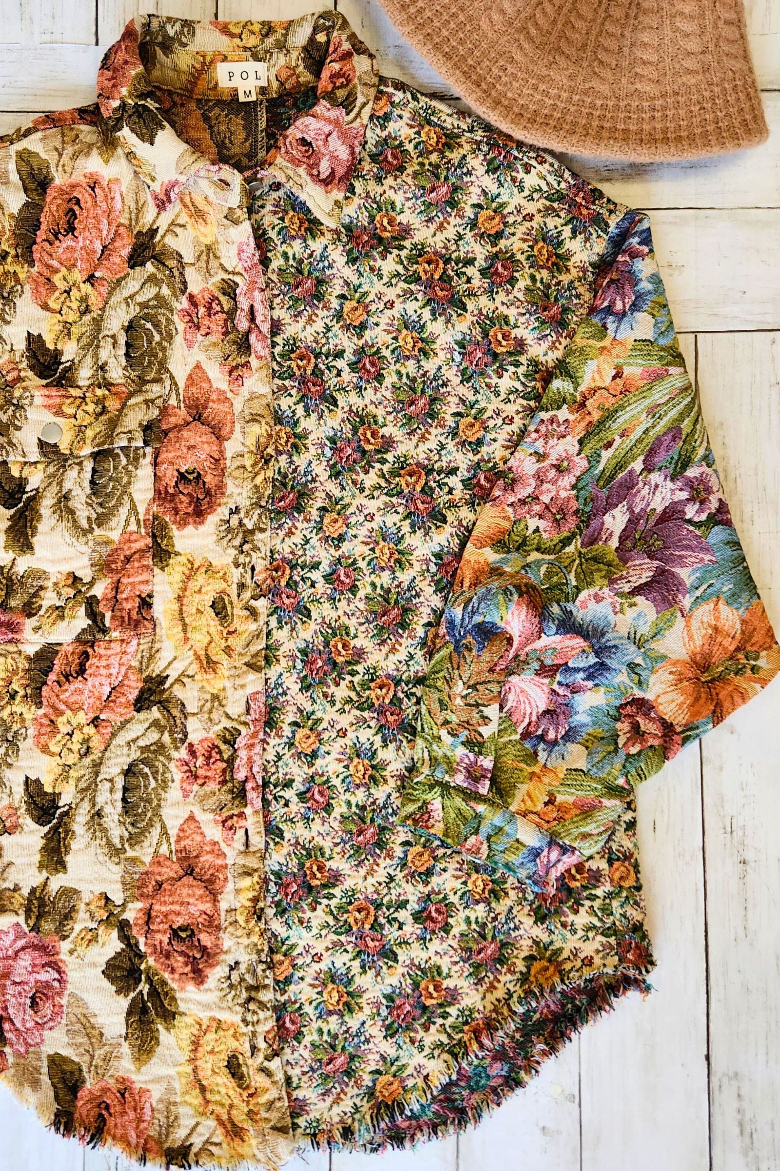 Mixed Floral Tapestry Shacket