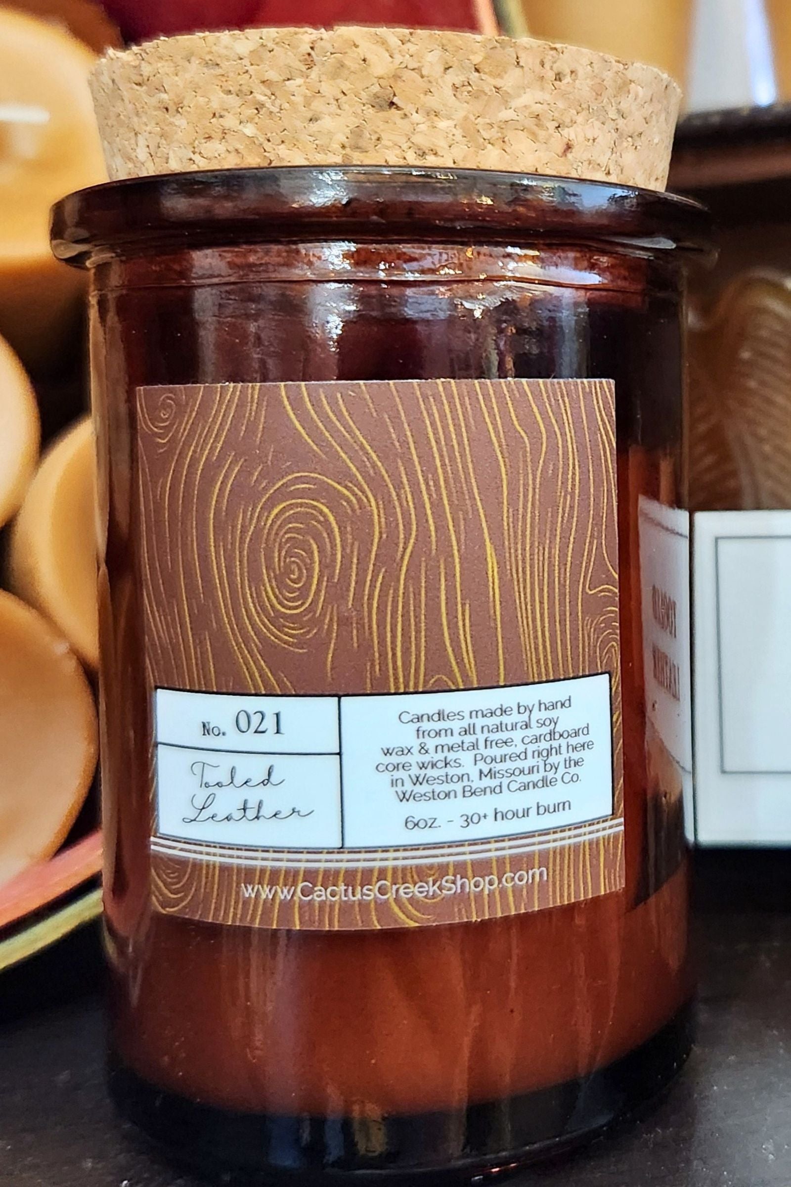 Tooled Leather 6oz. Jar Candle