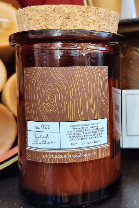 Tooled Leather 6oz. Jar Candle