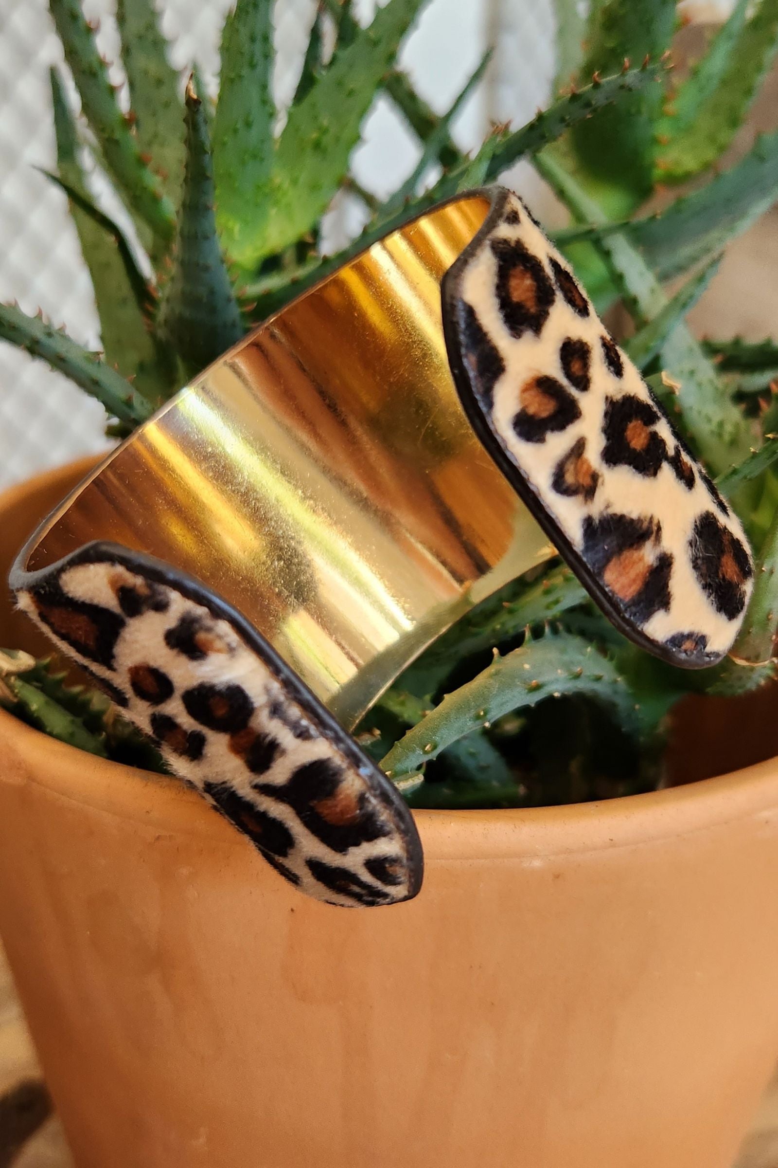 Leopard Print Cuff Bracelet