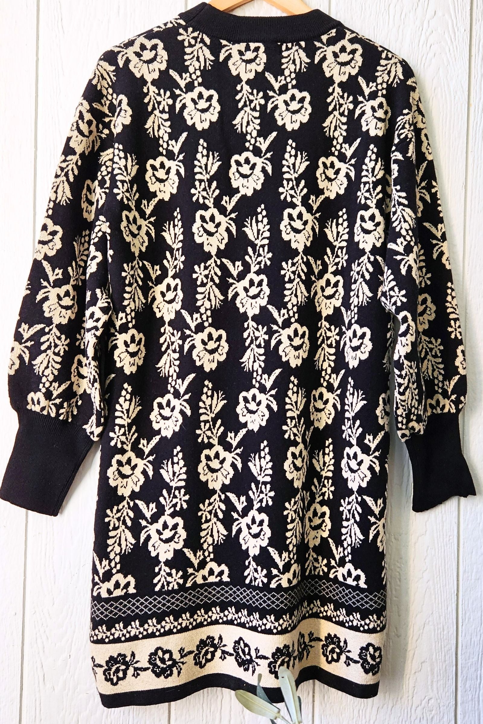 Floral Jacquard Sweater Dress