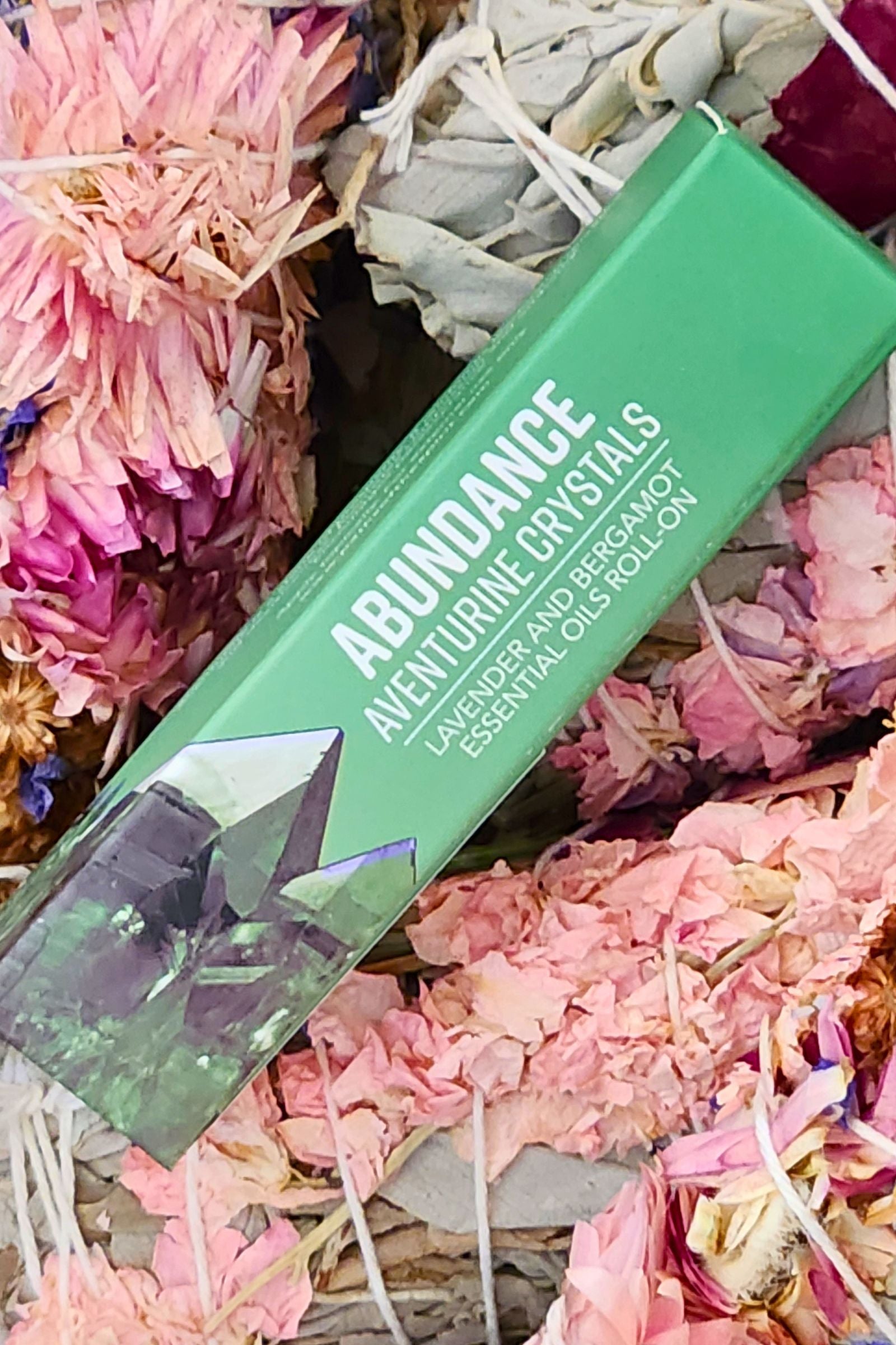 Abundance: Adventurine Crystal Lavender & Bergamot Roll-On Essential Oil