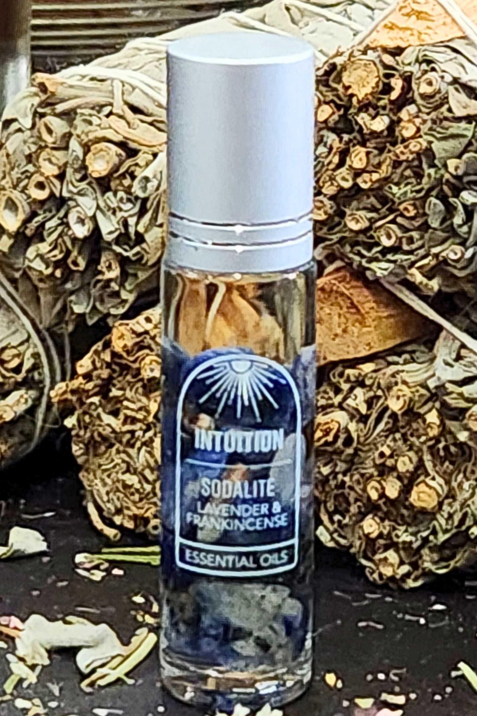 Intuition: Sodalite Crystal Lavender & Frankincense Roll-On Essential Oil