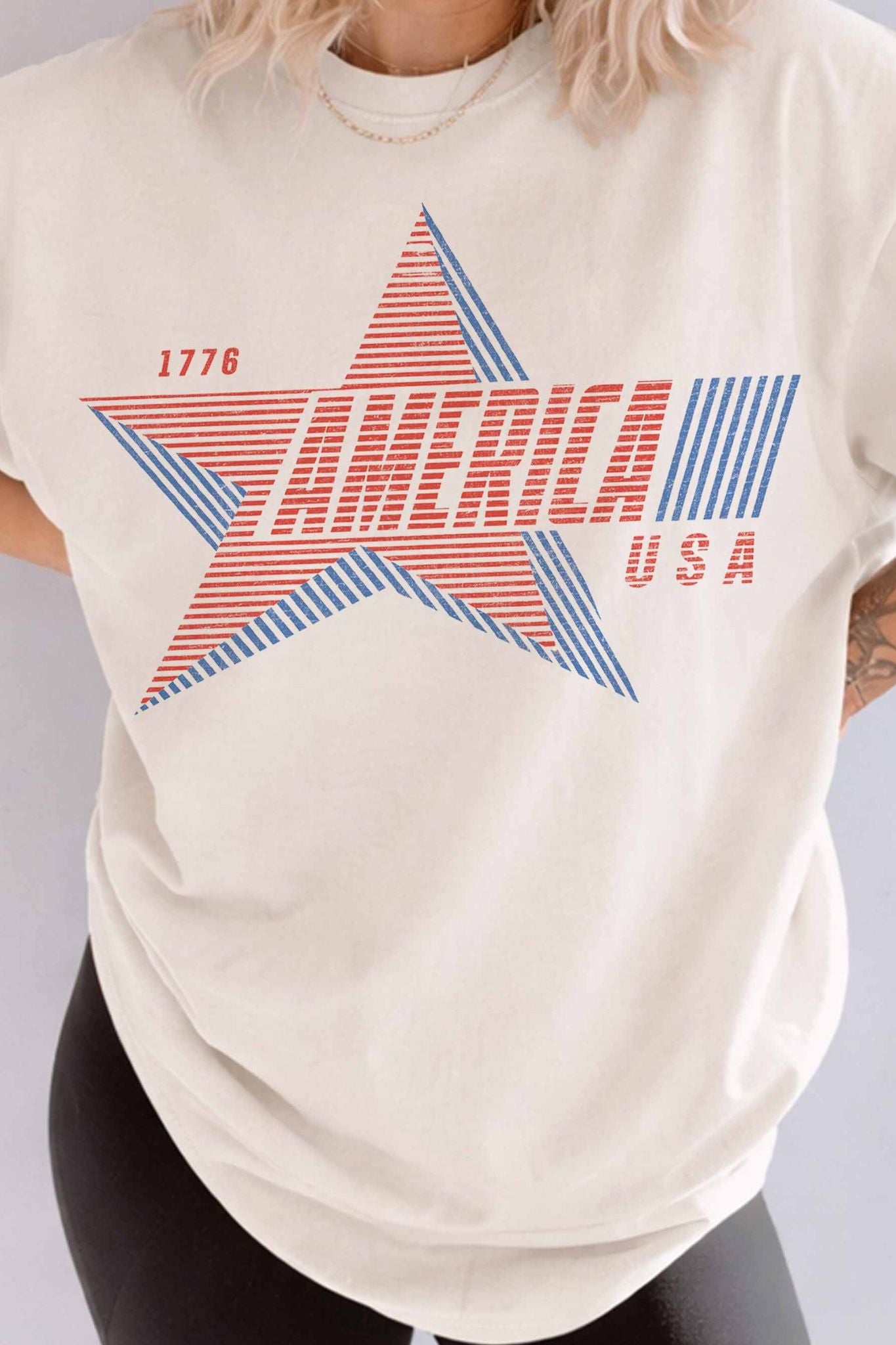 America 1776 USA Retro Star T Shirt