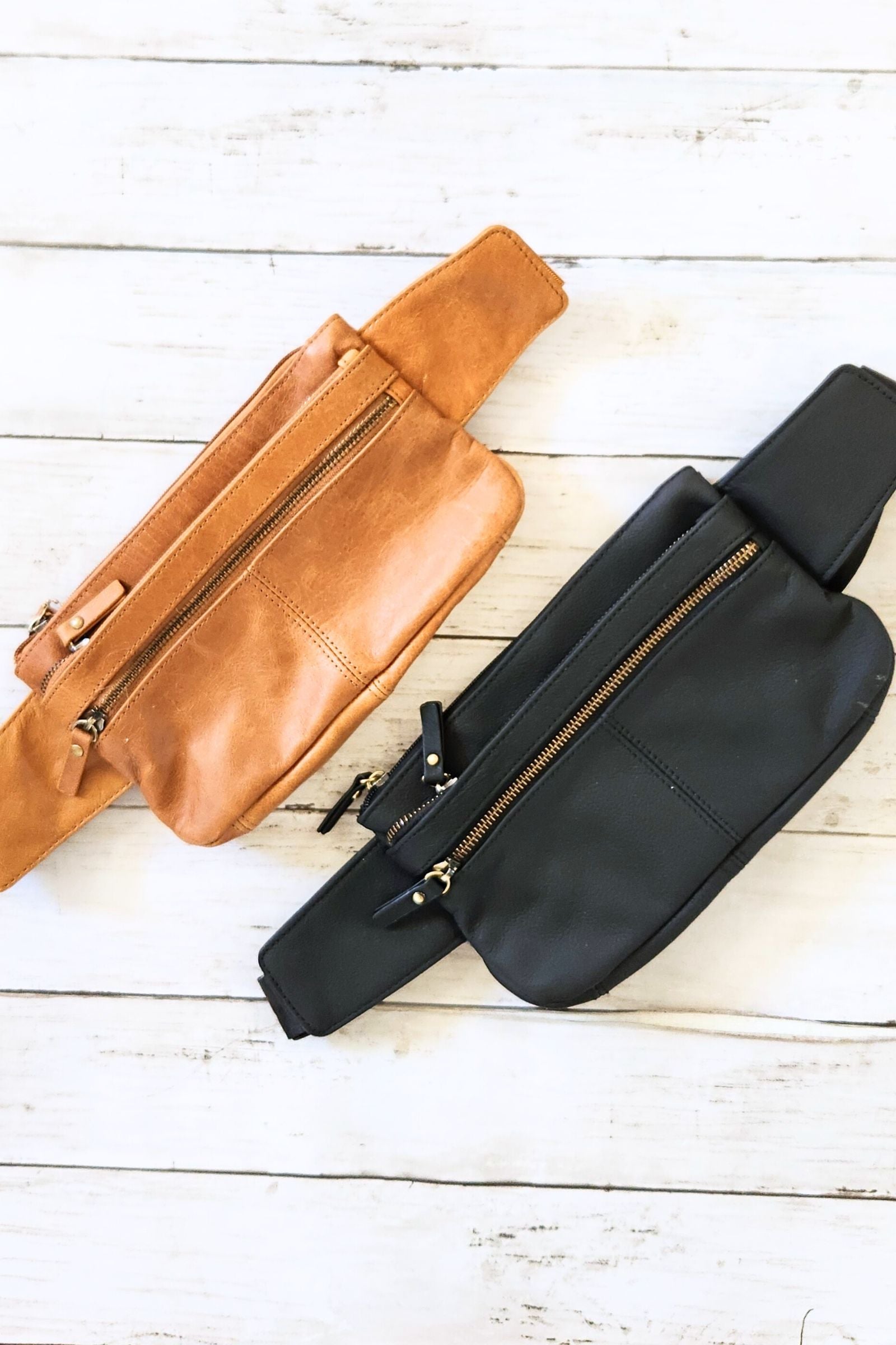 Black Leather Fanny Pack Bag