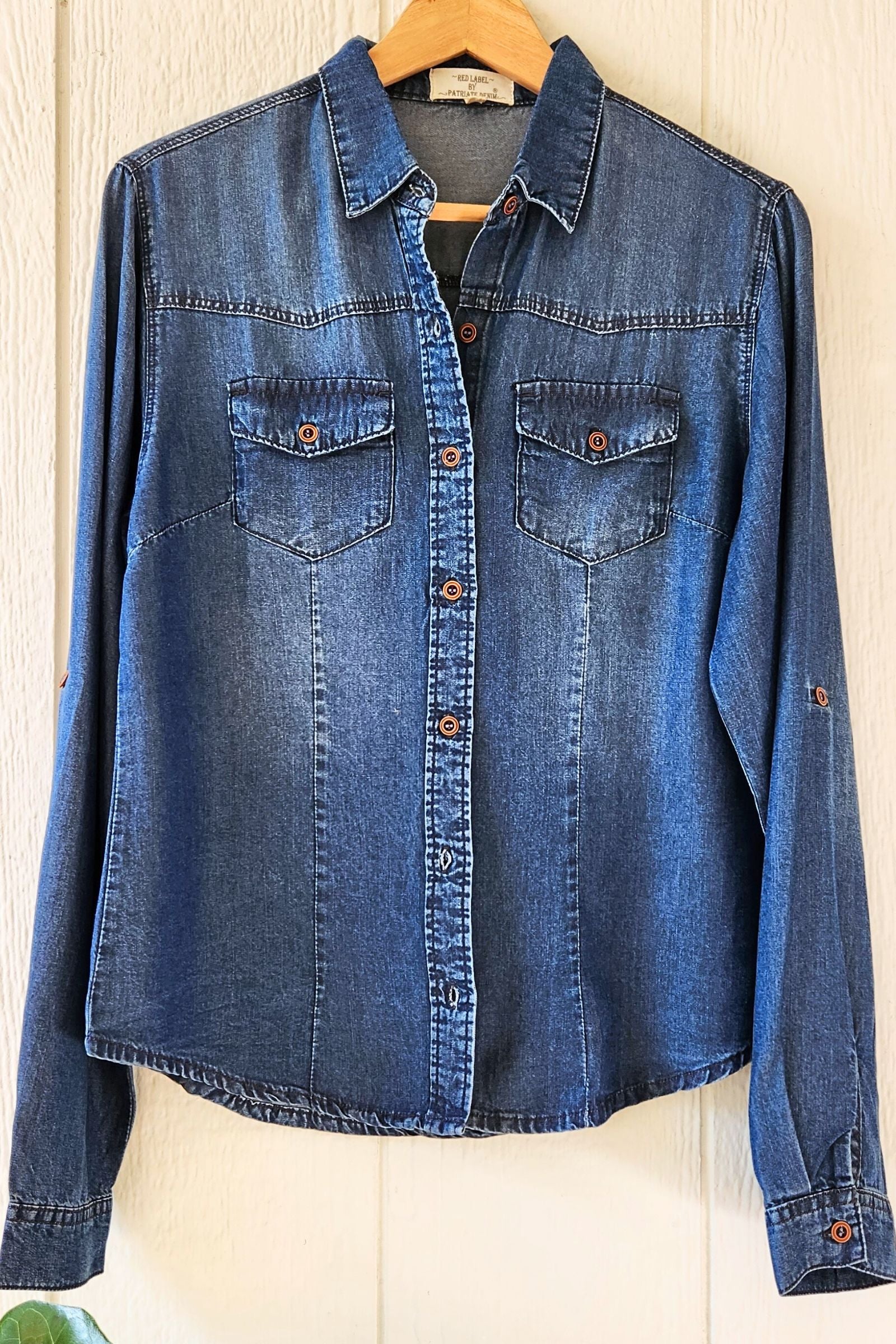 Chambray Button Down Top