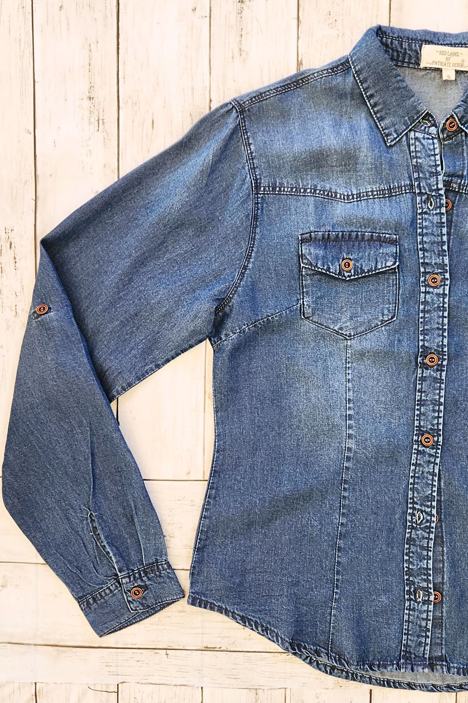 Chambray Button Down Top