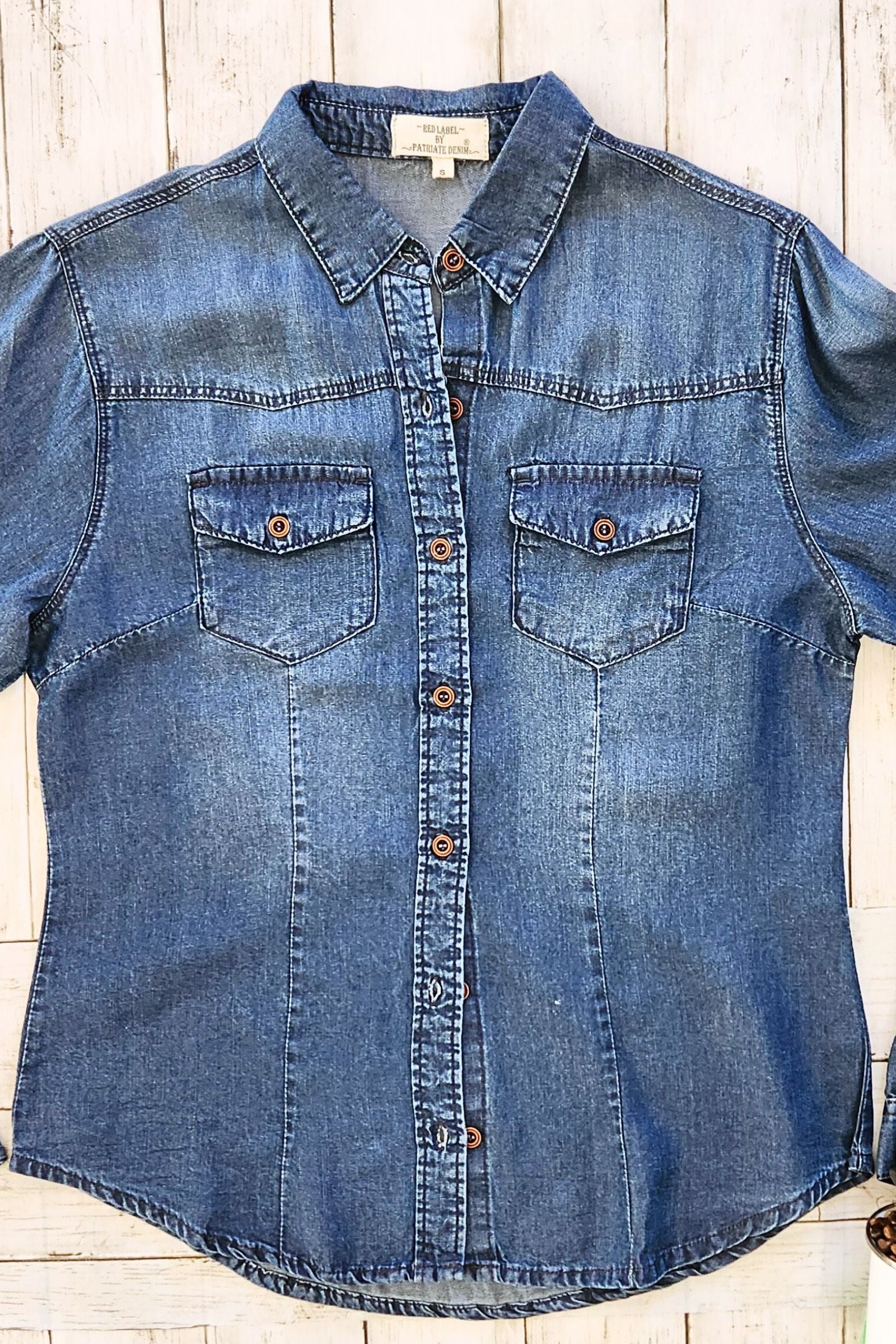 Chambray Button Down Top