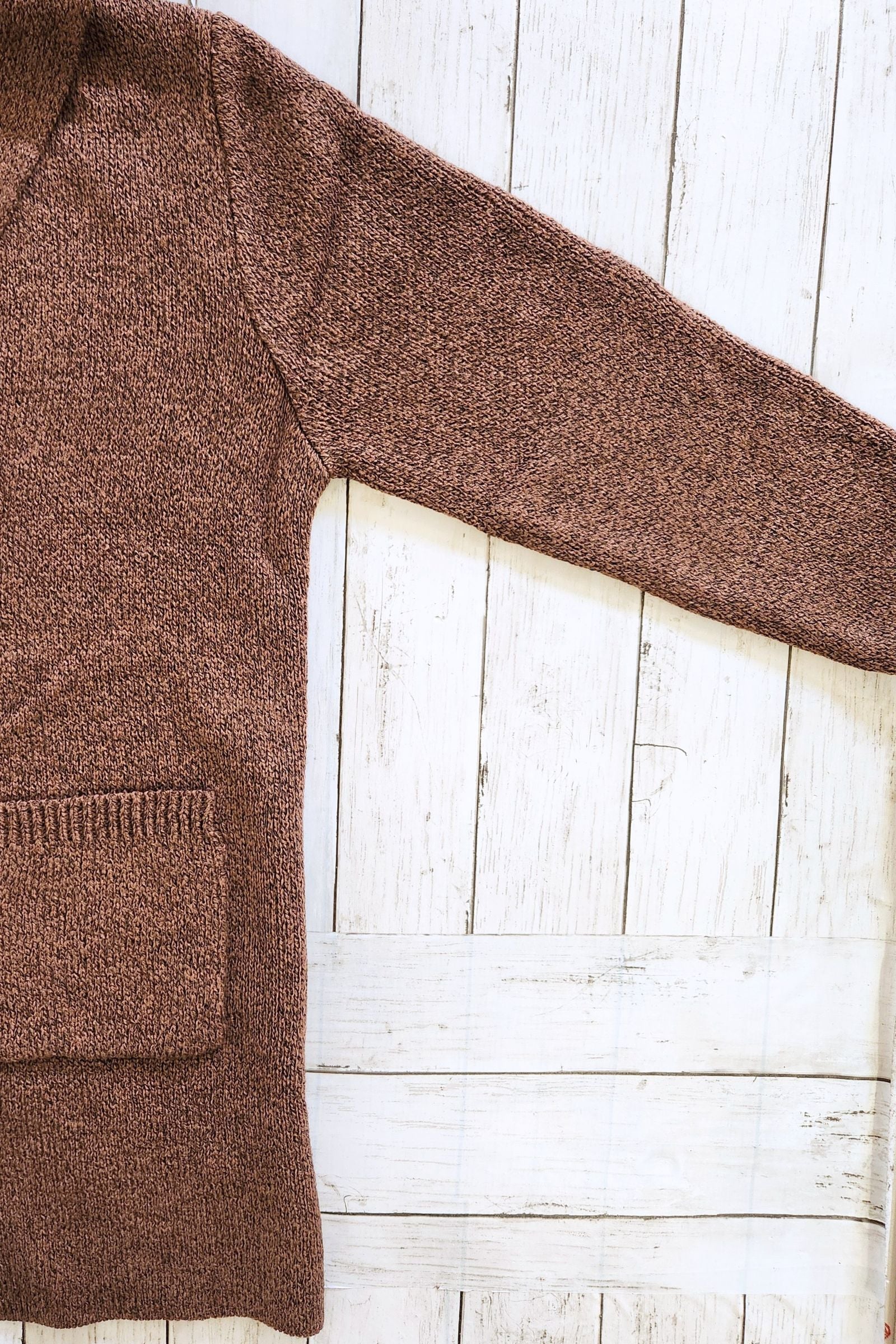 Brown Hooded Sweater Cardigan