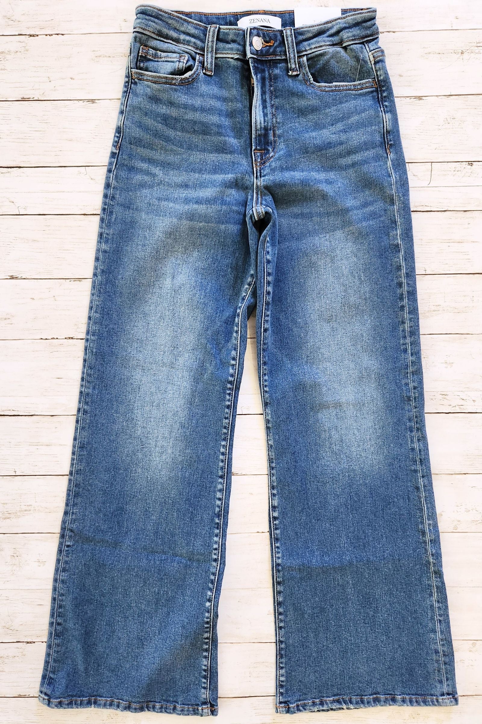 Medium Wash Wide Leg Denim Jeans