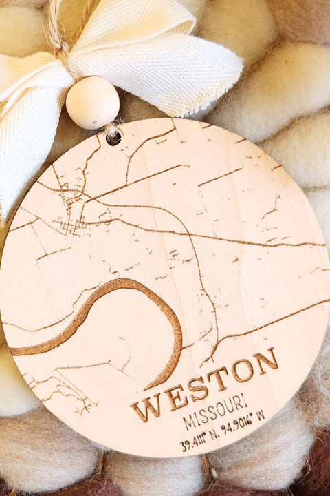 Weston, MO Map Ornament