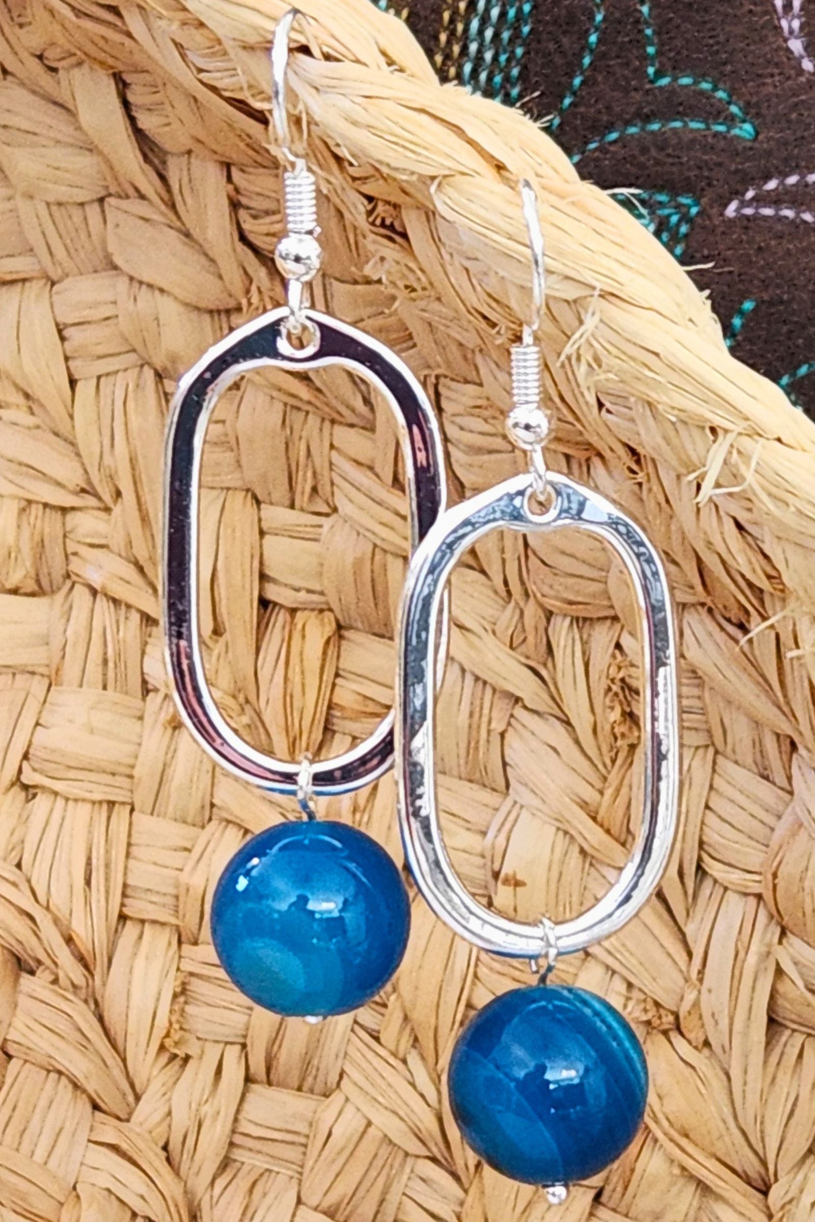 Mila Silver Blue Drop Earrings