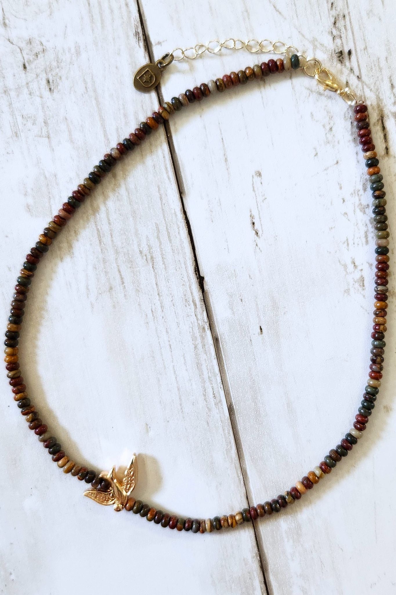 Lulu Gray Agate Bird Necklace