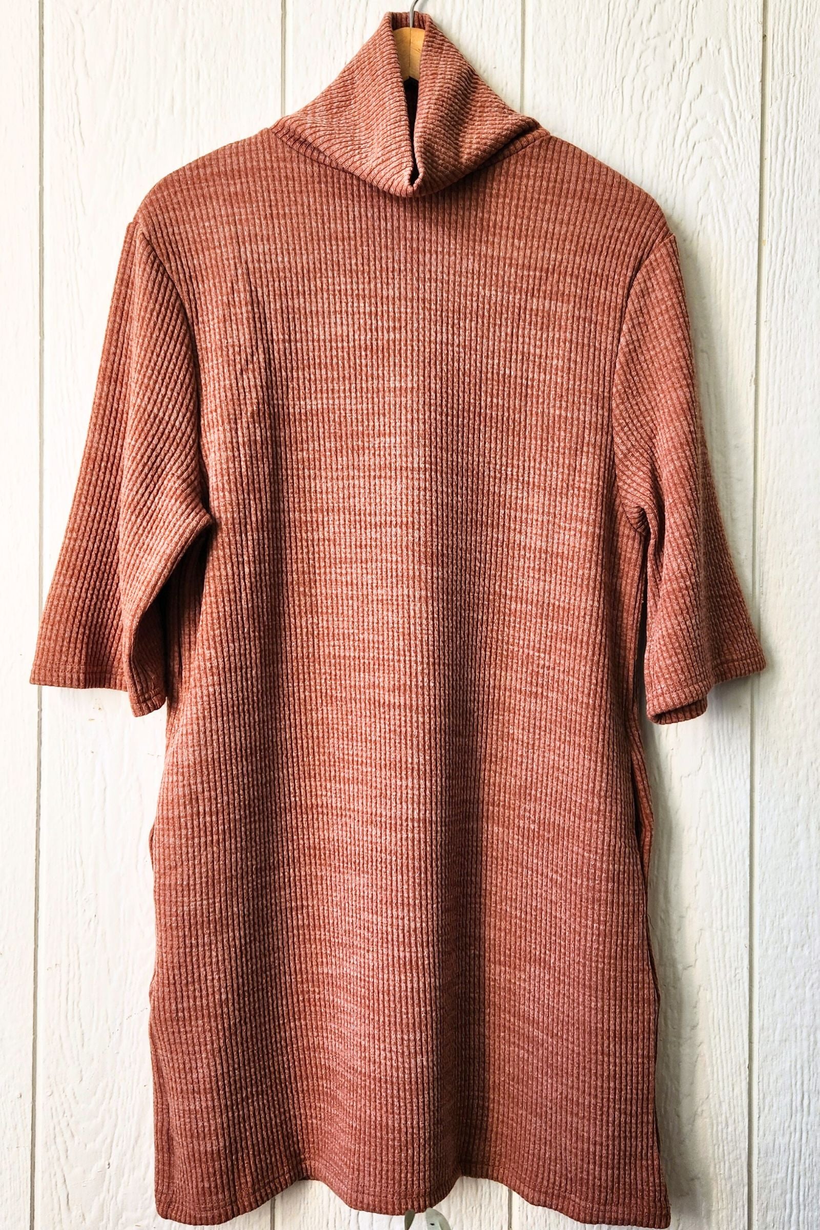 Cinnamon Half Sleeve Turtle Neck Dress