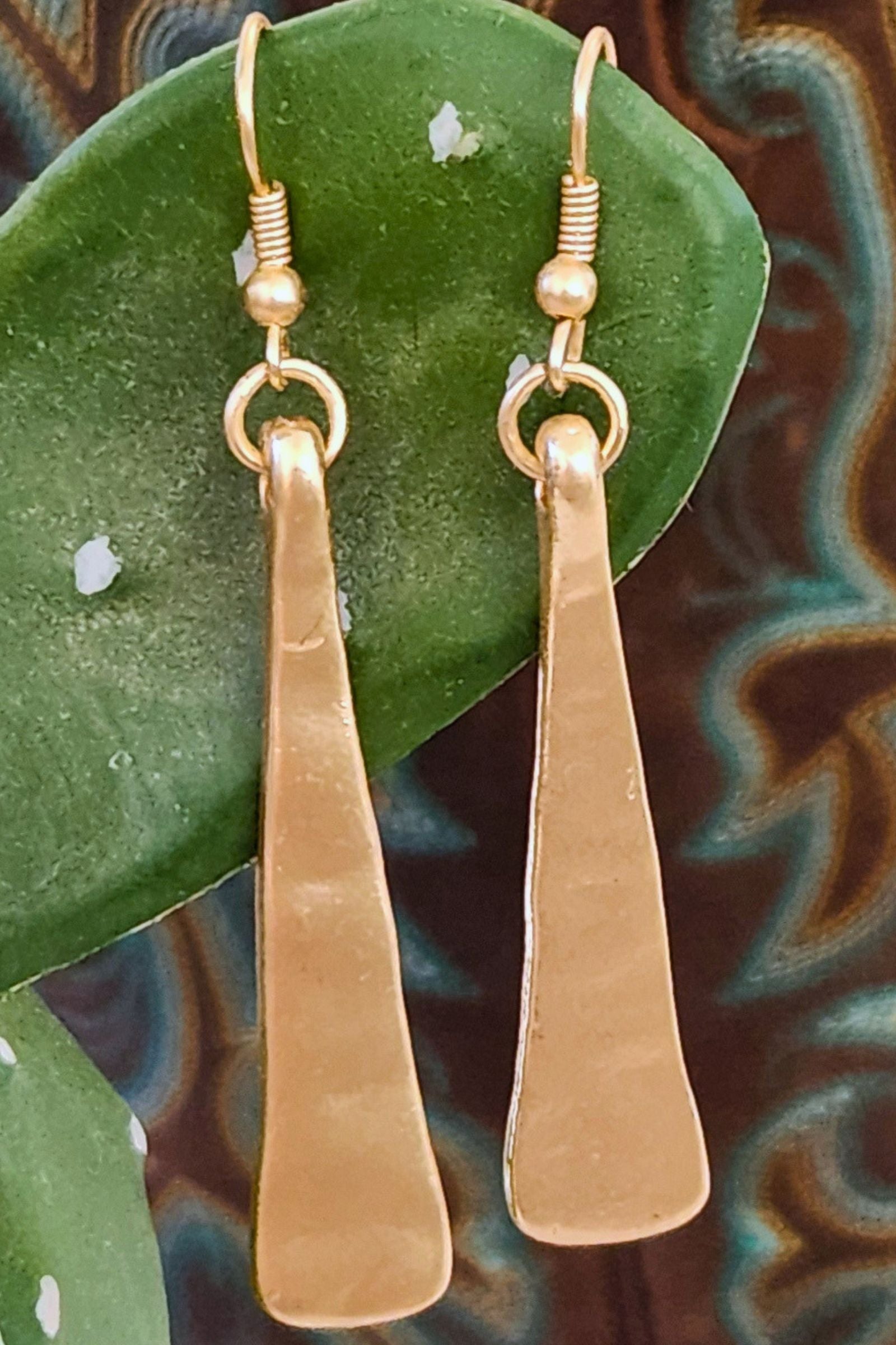 Paxton Hammered Gold Drop Earrings