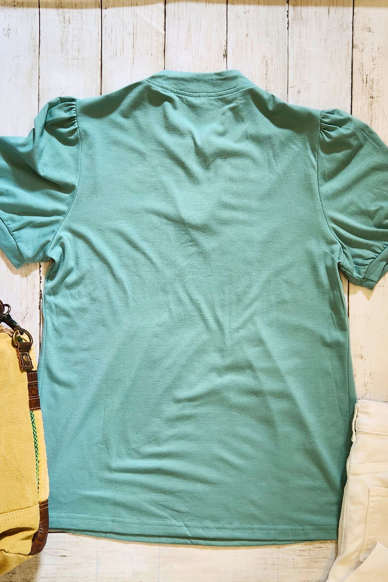 Light Green V Neck Top