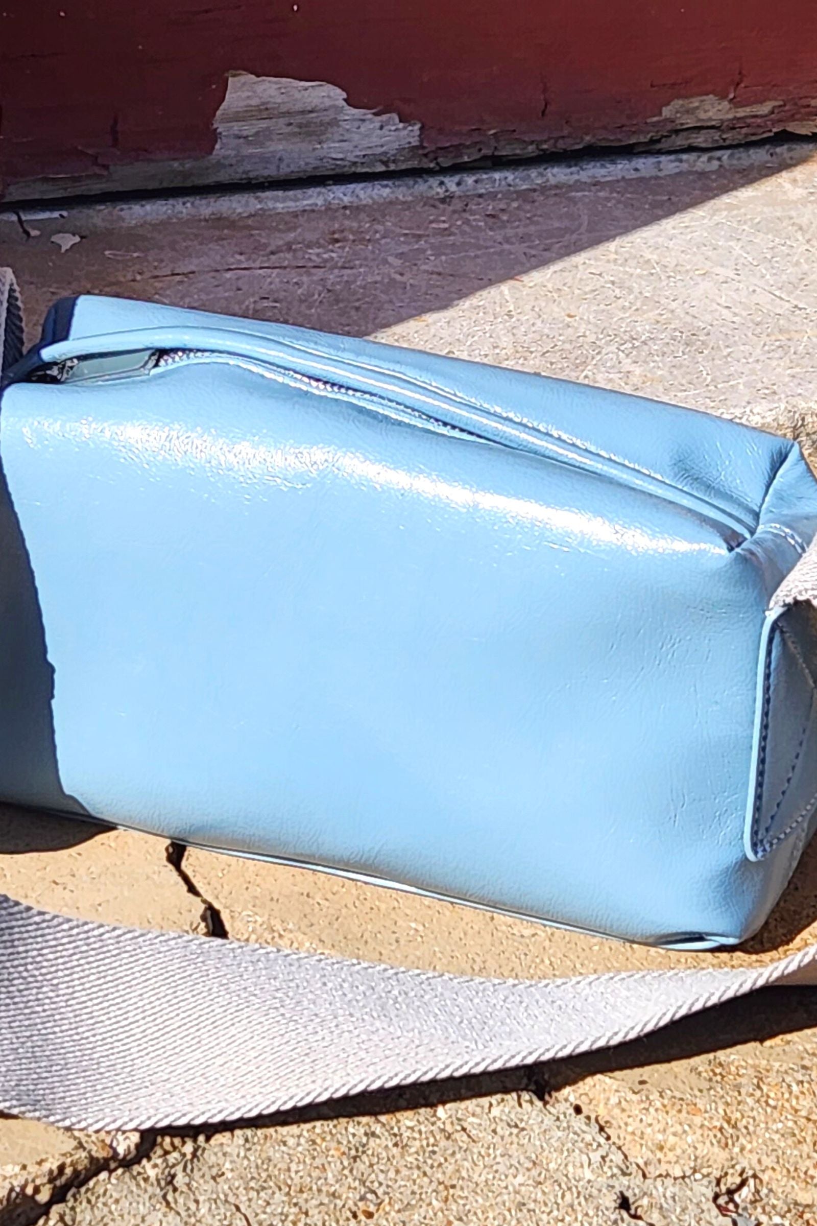 Sky Blue Boxy Crossbody Bag