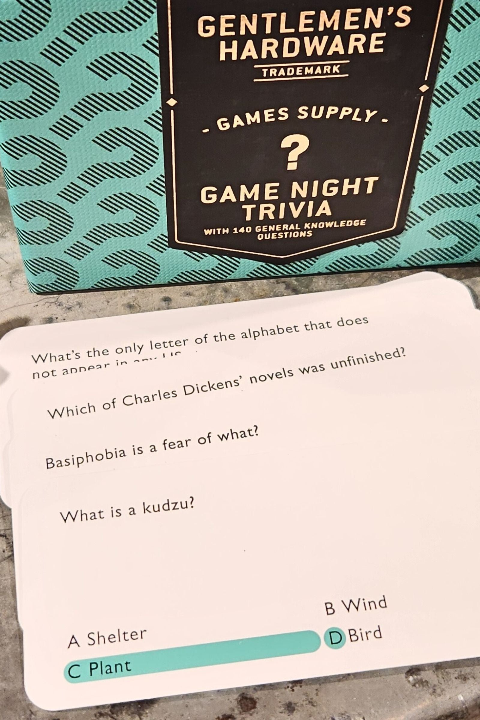 Game Night Trivia Cards