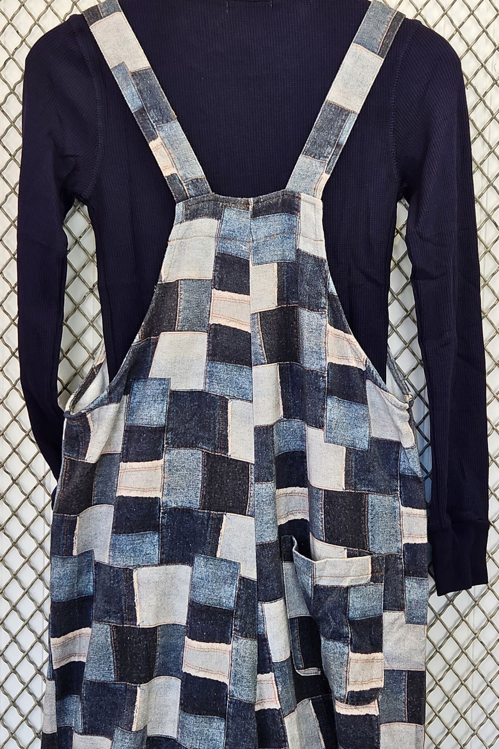 Denim Patch Print Overalls