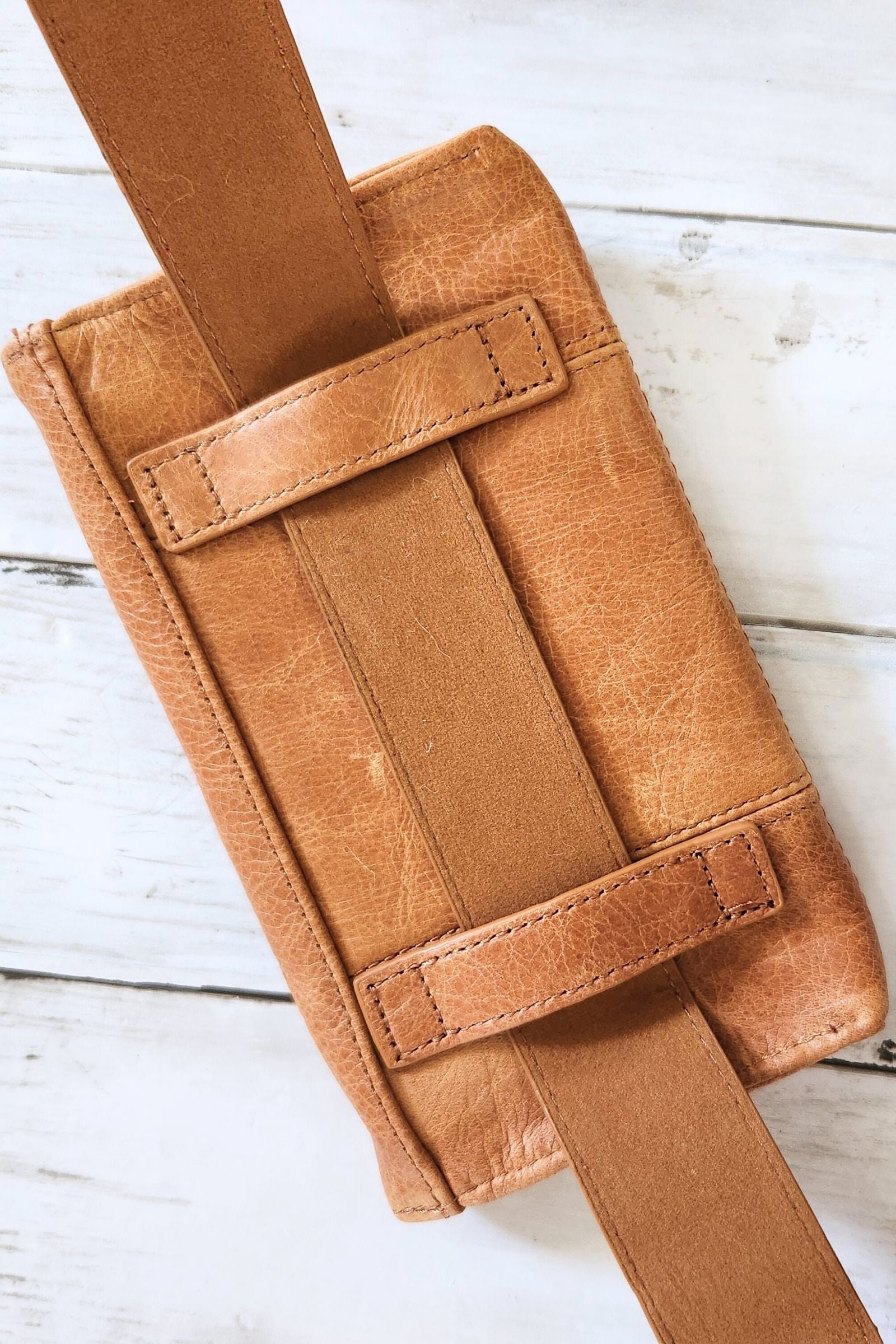 Tan Leather Belt Bag - Fanny Pack and Sling Bag