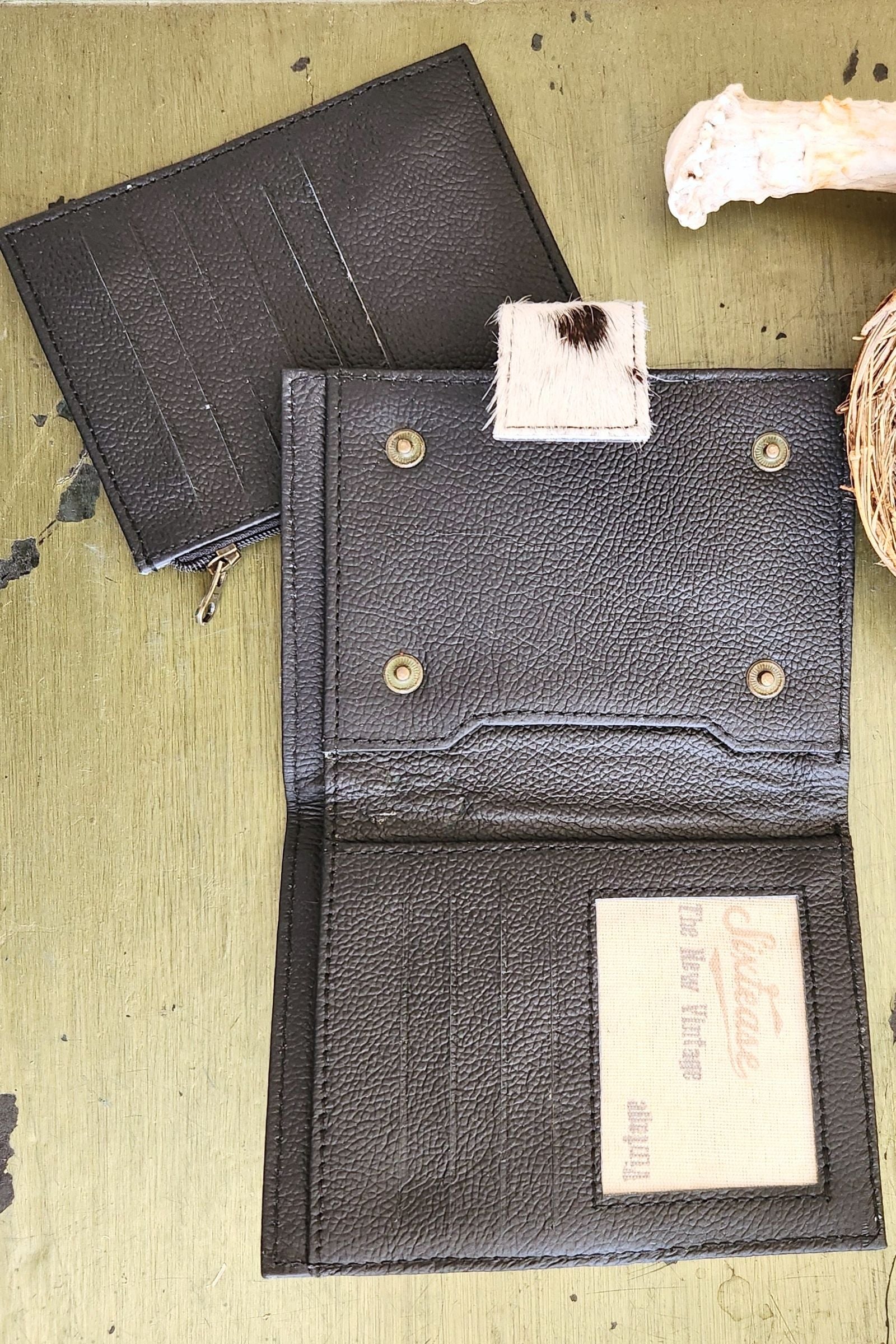 Midnight Black Leather Women's Wallet