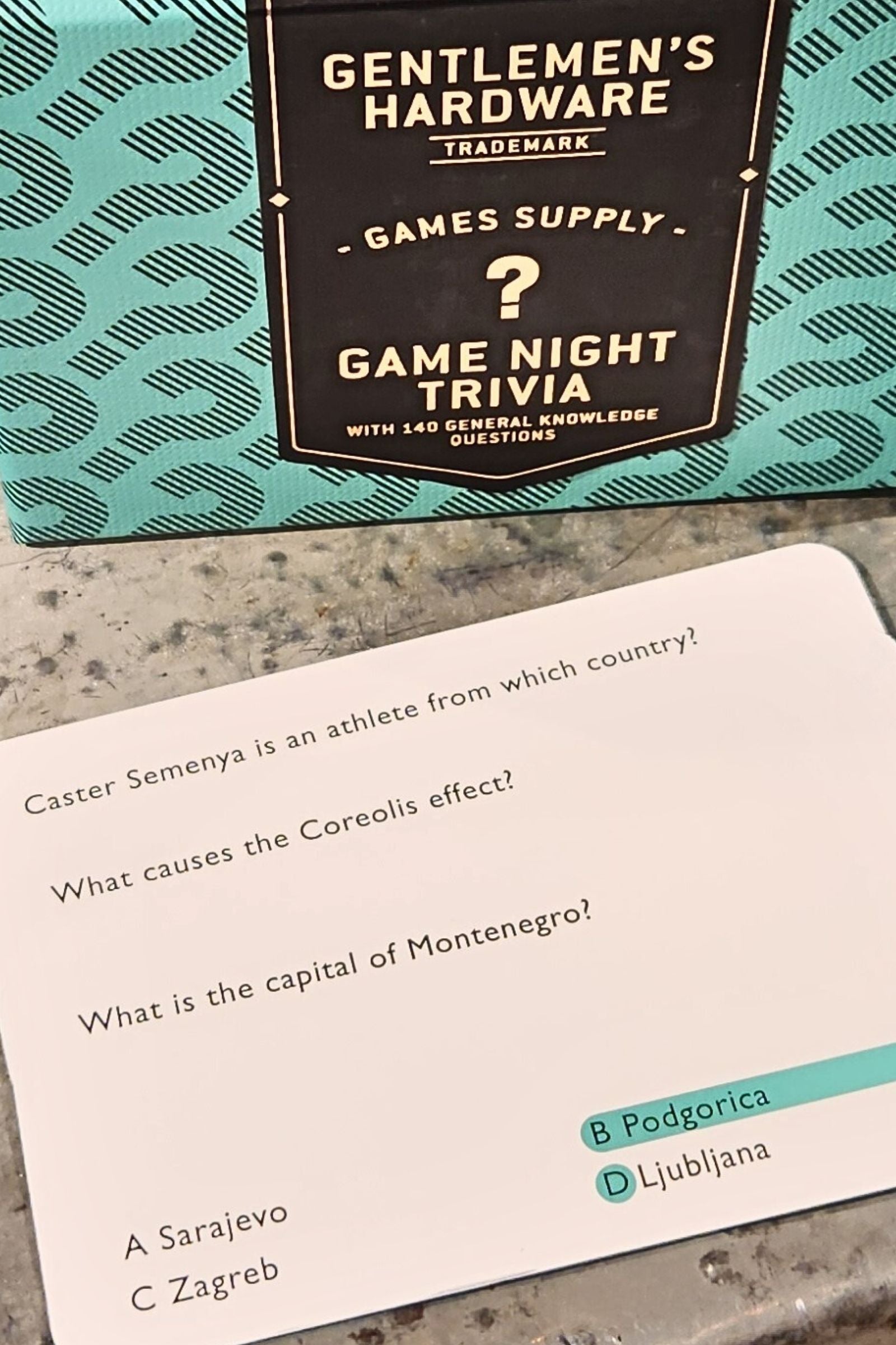 Game Night Trivia Cards