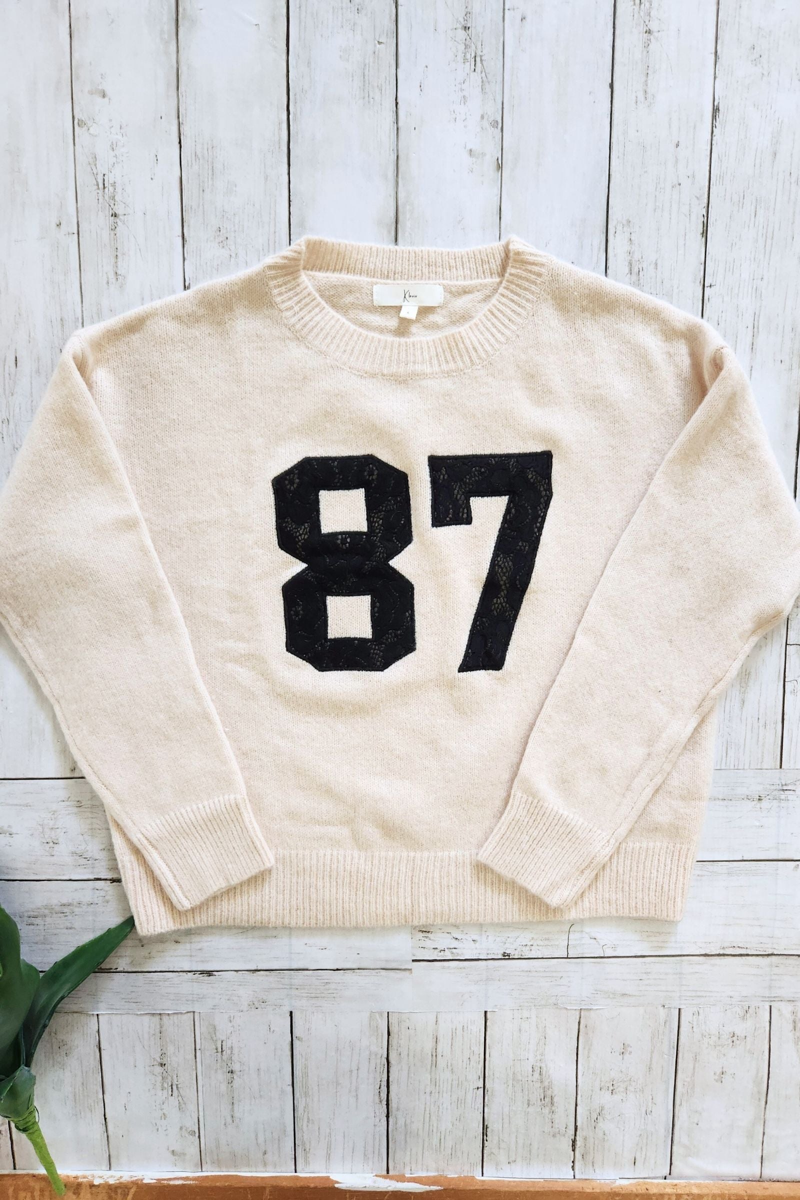 Ivory & Black 87 Lace Contrast Sweater